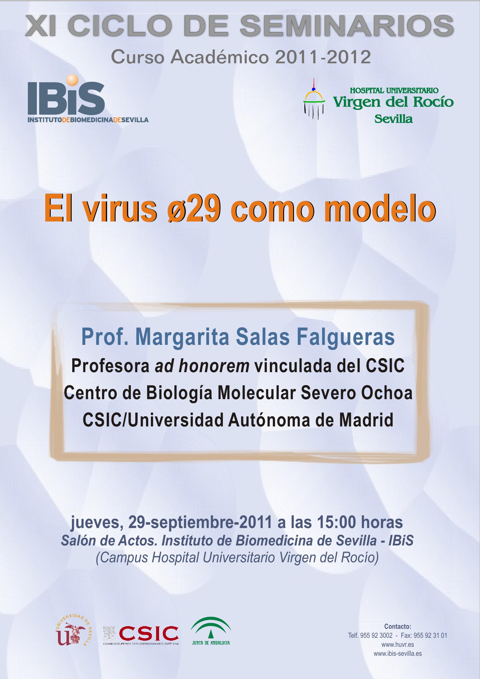 Poster: El virus ø29 como modelo.