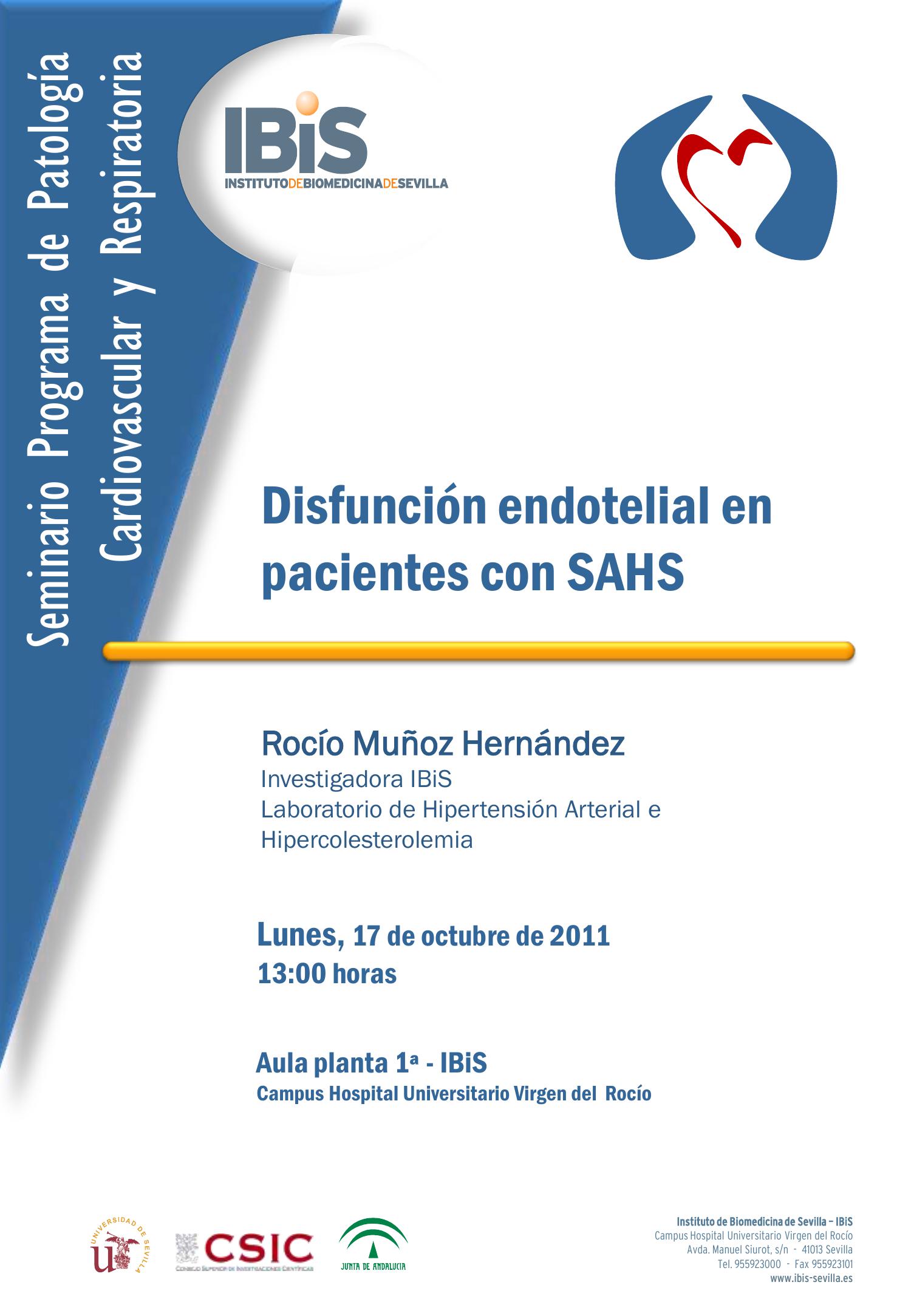 Poster: Disfunción endotelial en pacientes con SAHS.