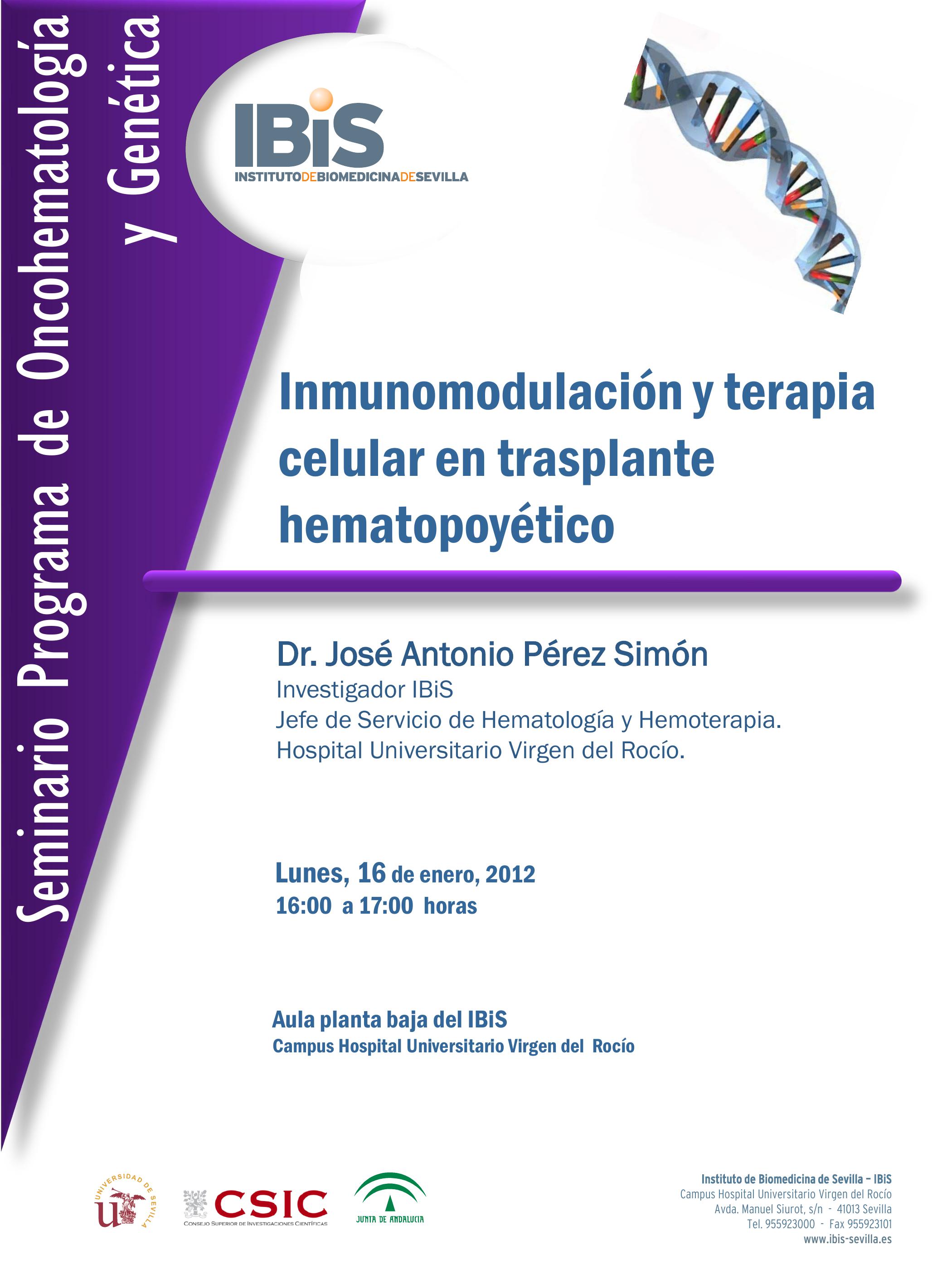 Poster: Inmunomodulación y terapia celular en trasplante hematopoyético.
