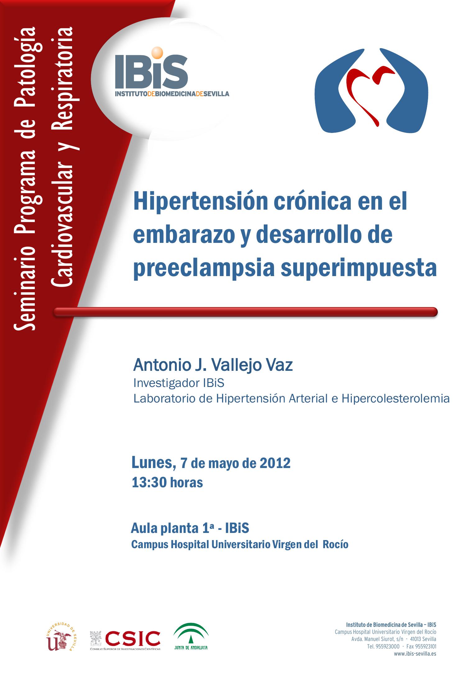Poster: Hipertensión crónica en el embarazo y desarrollo de preeclampsia superimpuesta.