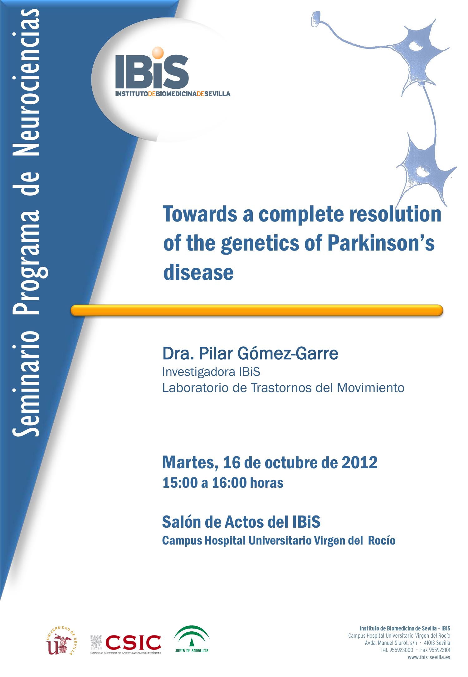 Poster: Towards a complete resolution of the genetics of Parkinson’s disease.