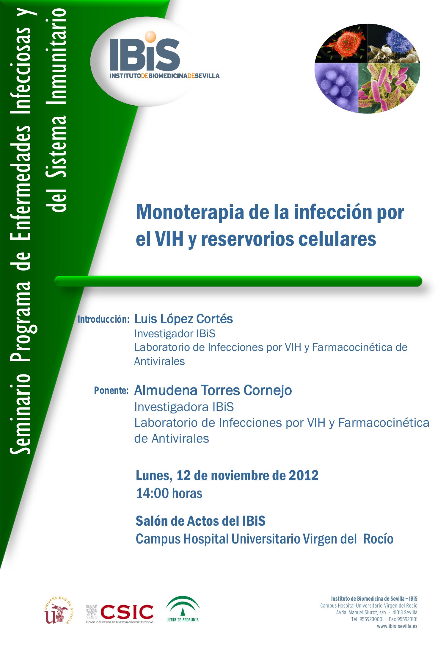 Poster: Monoterapia de la infección por el VIH y reservorios celulares.