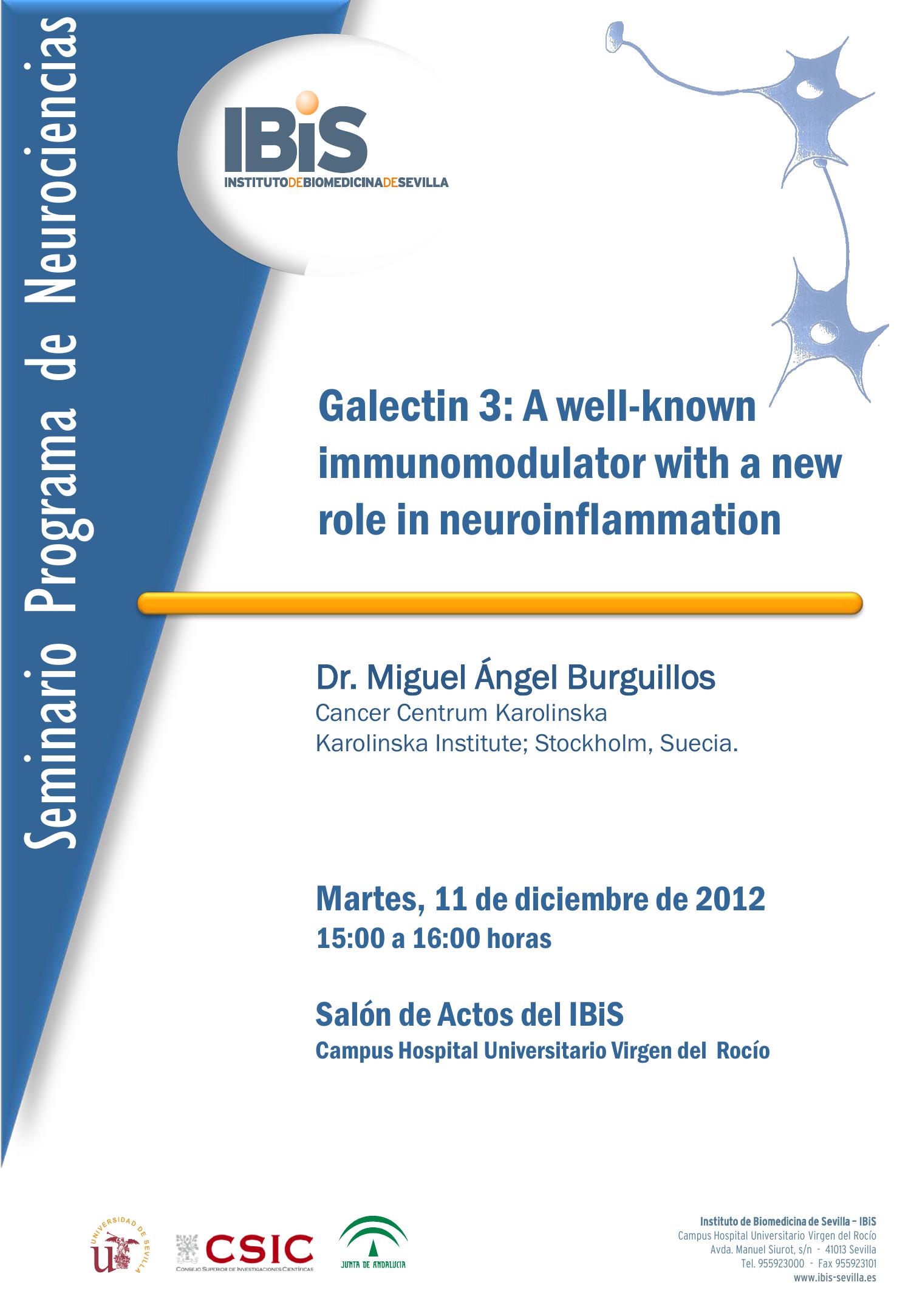 Poster: Galectin 3: A well-known immunomodulator with a new role in neuroinflammation.