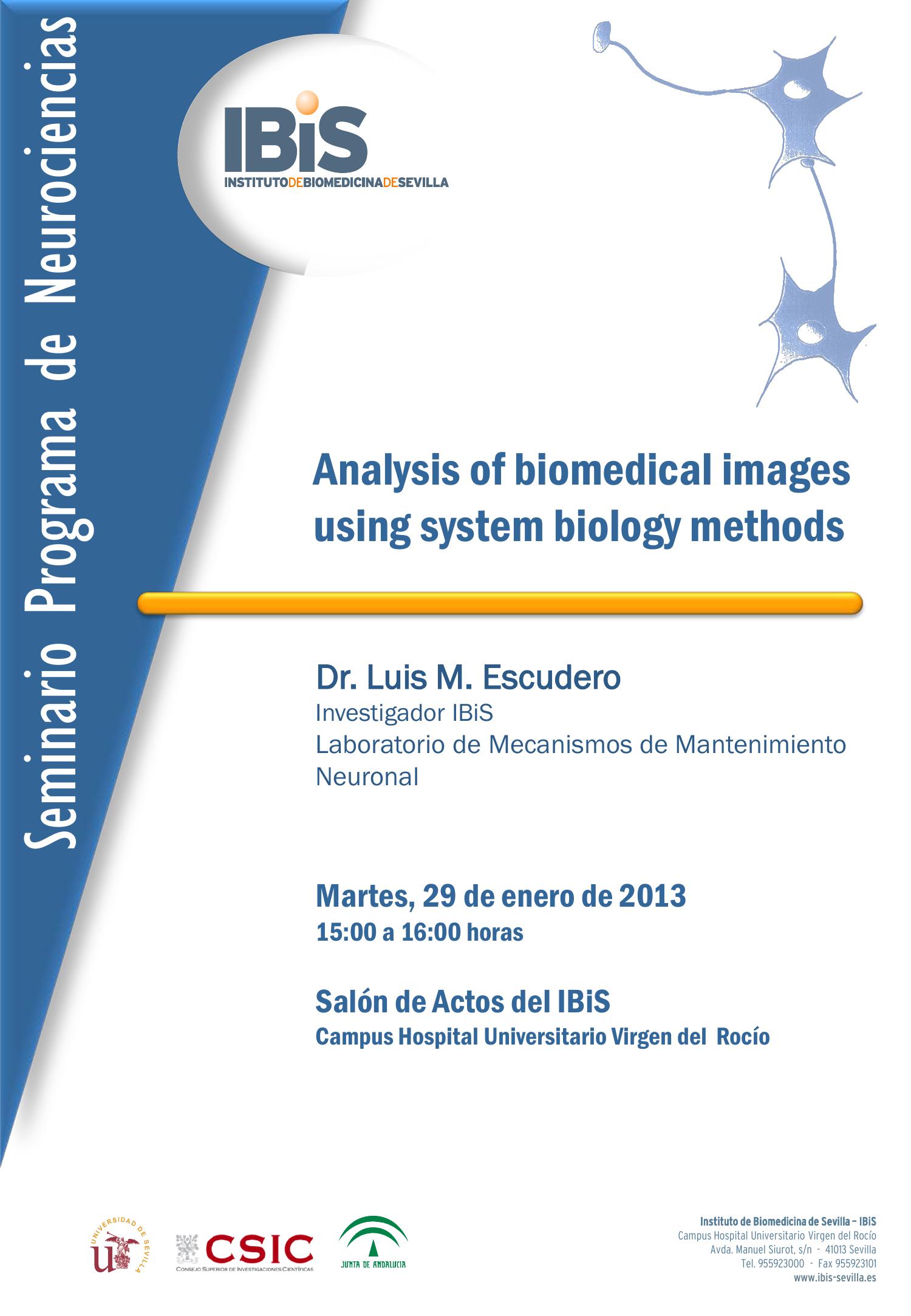 Poster: Analysis of biomedical images using system biology methods.