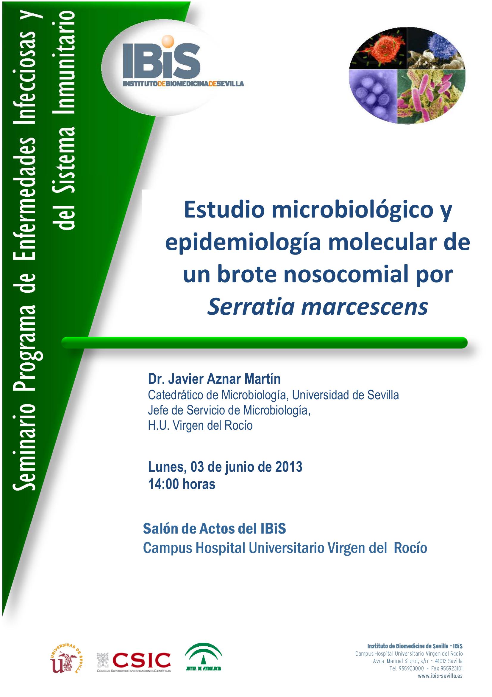 Poster: Estudio microbiológico y epidemiología molecular de un brote nosocomial por Serratia marcescens
