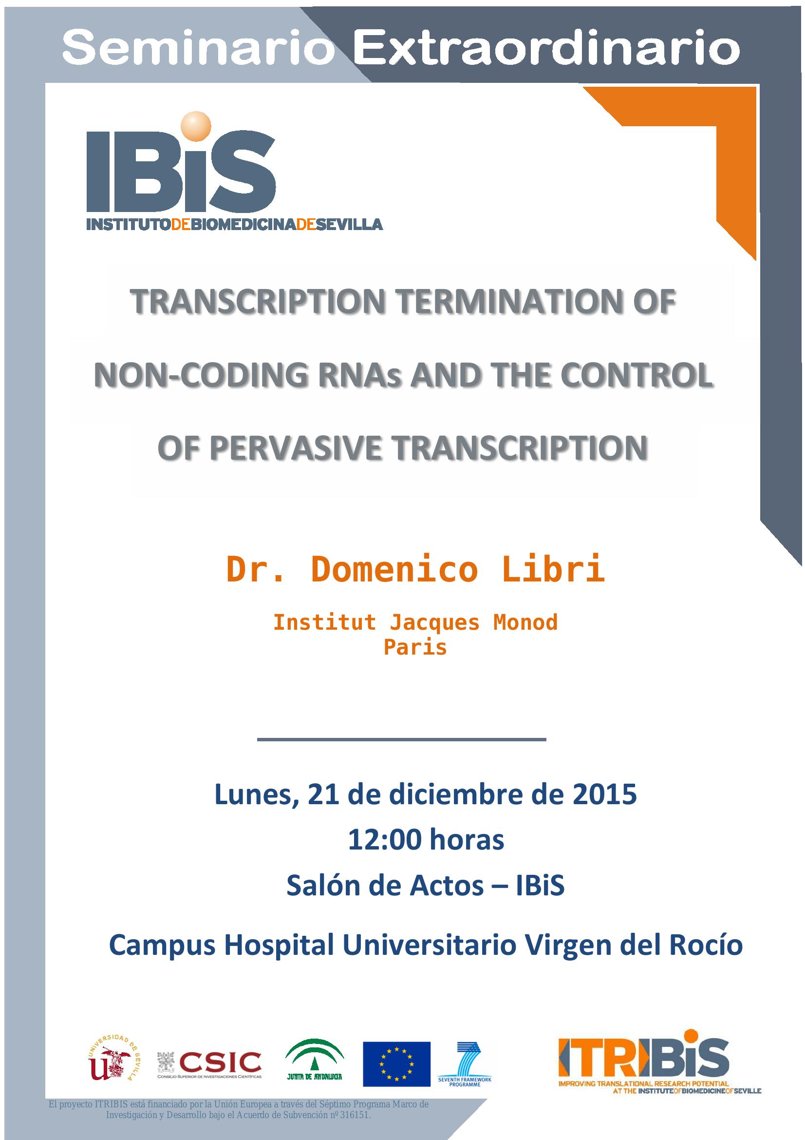 Poster: TRANSCRIPTION TERMINATION OF NON-CODING RNAs AND THE CONTROL  OF PERVASIVE TRANSCRIPTION