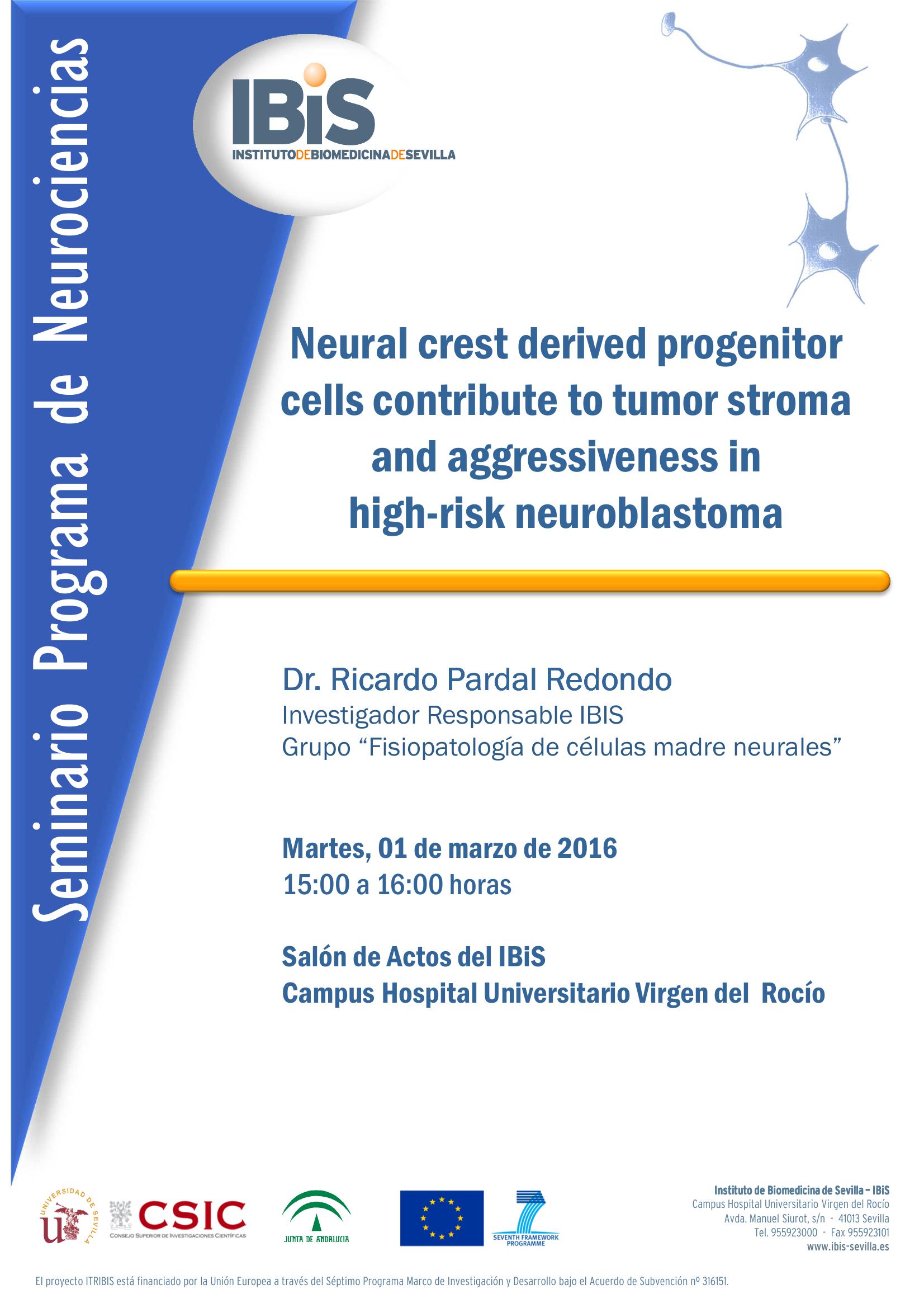 Poster: Neural crest derived progenitor cells contribute to tumor stroma and aggressiveness in  high-risk neuroblastoma