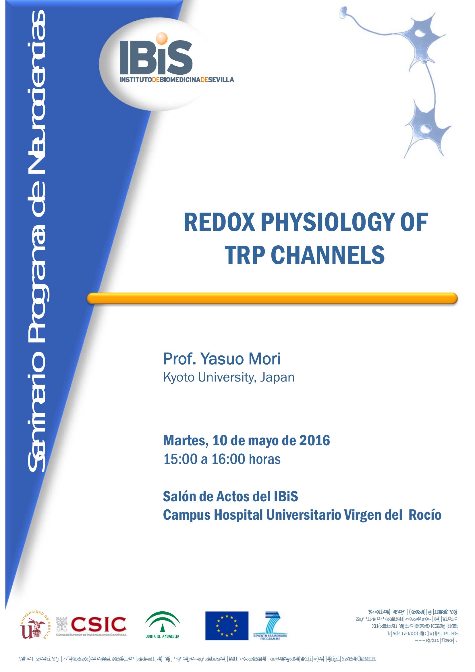 Poster: REDOX PHYSIOLOGY OF  TRP CHANNELS