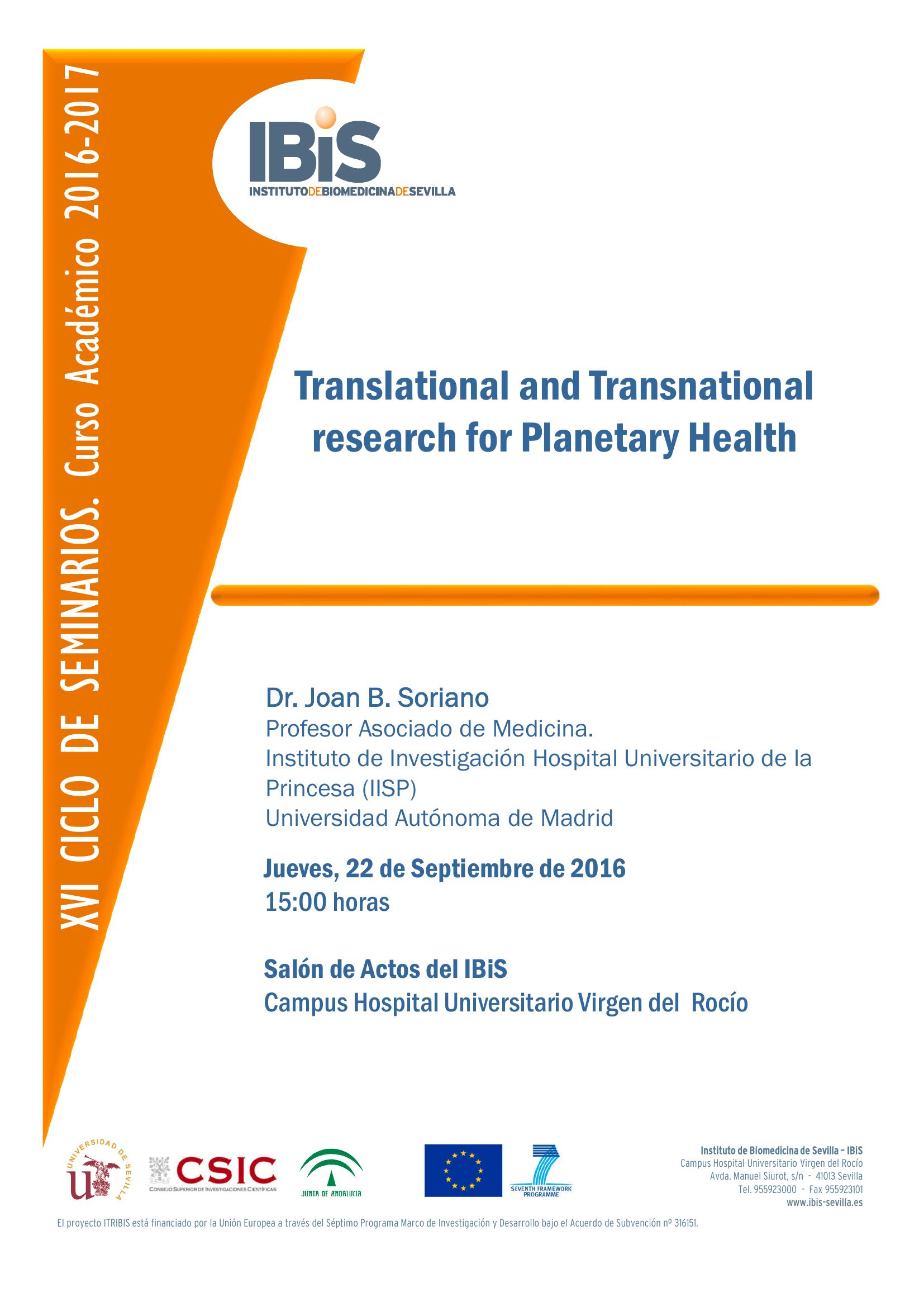 Poster: Translational and Transnational research for Planetary Health