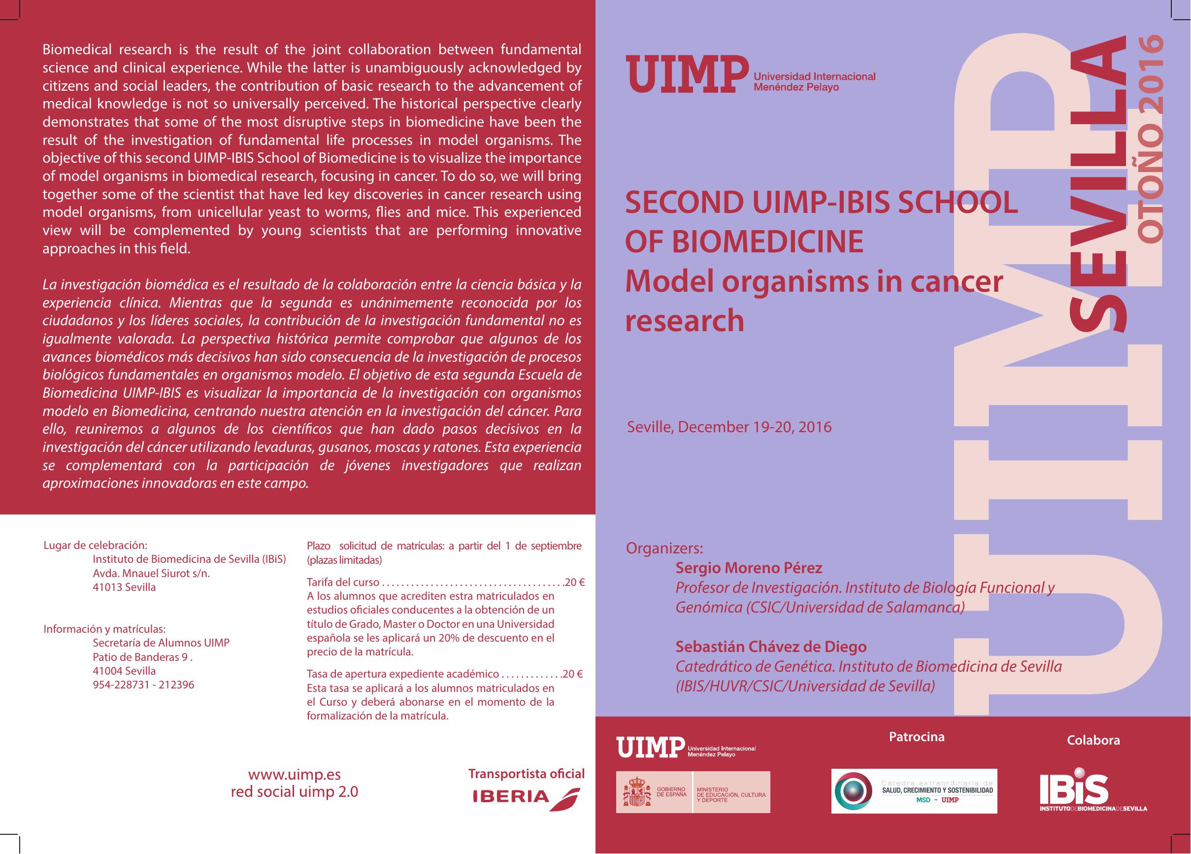 Poster: UIMP-IBIS SCHOOL OF BIOMEDICINE