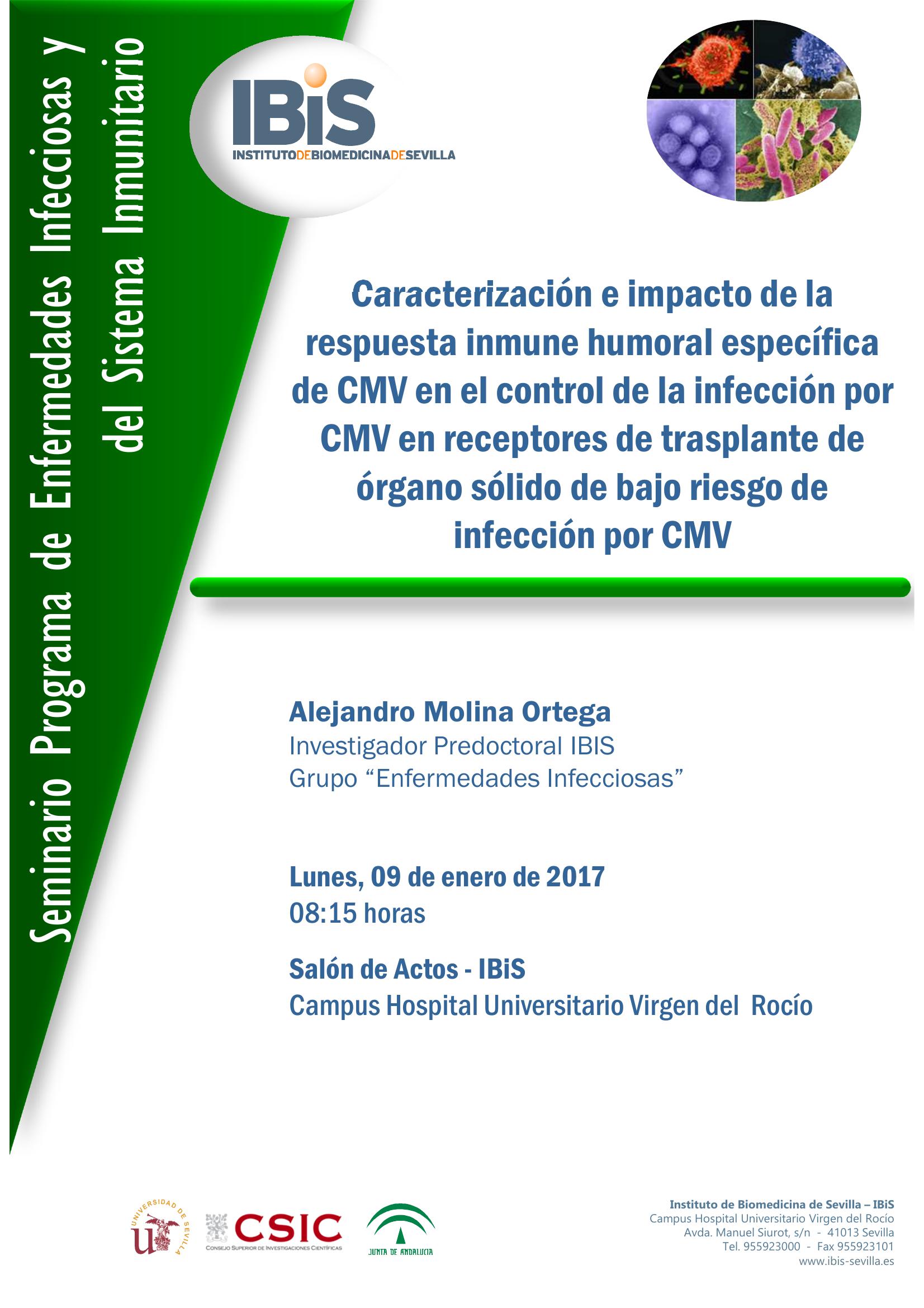 Poster: Caracterización e impacto de la respuesta inmune humoral específica de CMV en el control de la infección por CMV en receptores de trasplante de órgano sólido de bajo riesgo de infección por CMV