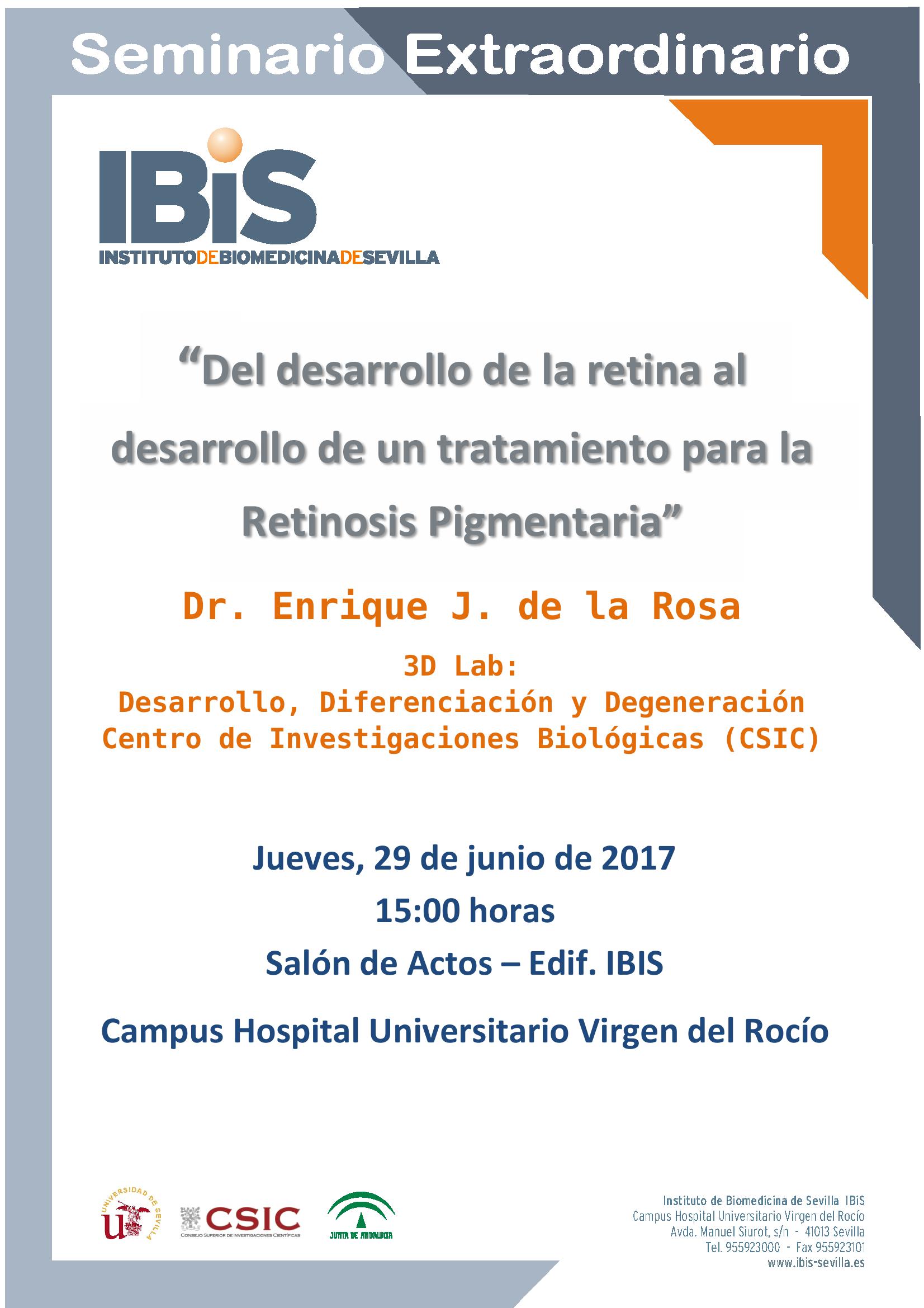 Poster: Del desarrollo de la retina al desarrollo de un tratamiento para la Retinosis Pigmentaria