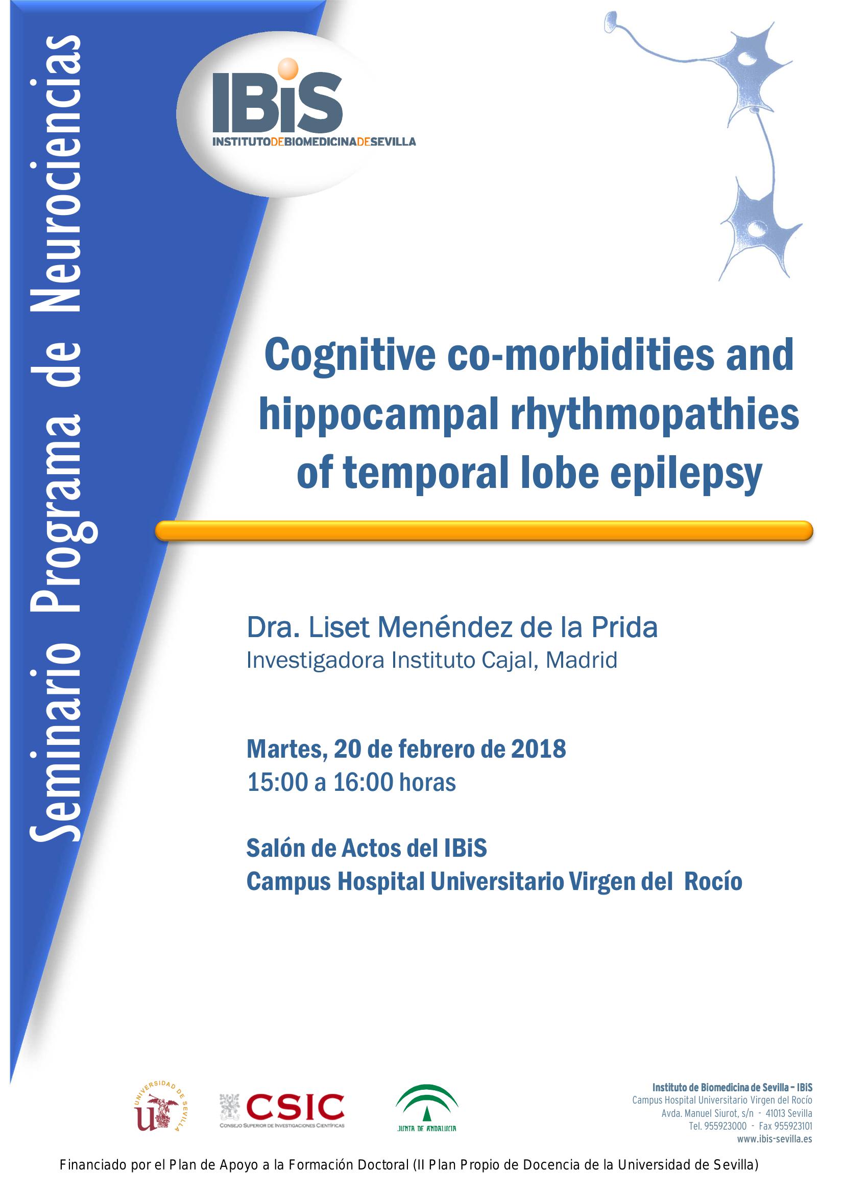 Poster: Cognitive co-morbidities and hippocampal rhythmopathies of temporal lobe epilepsy
