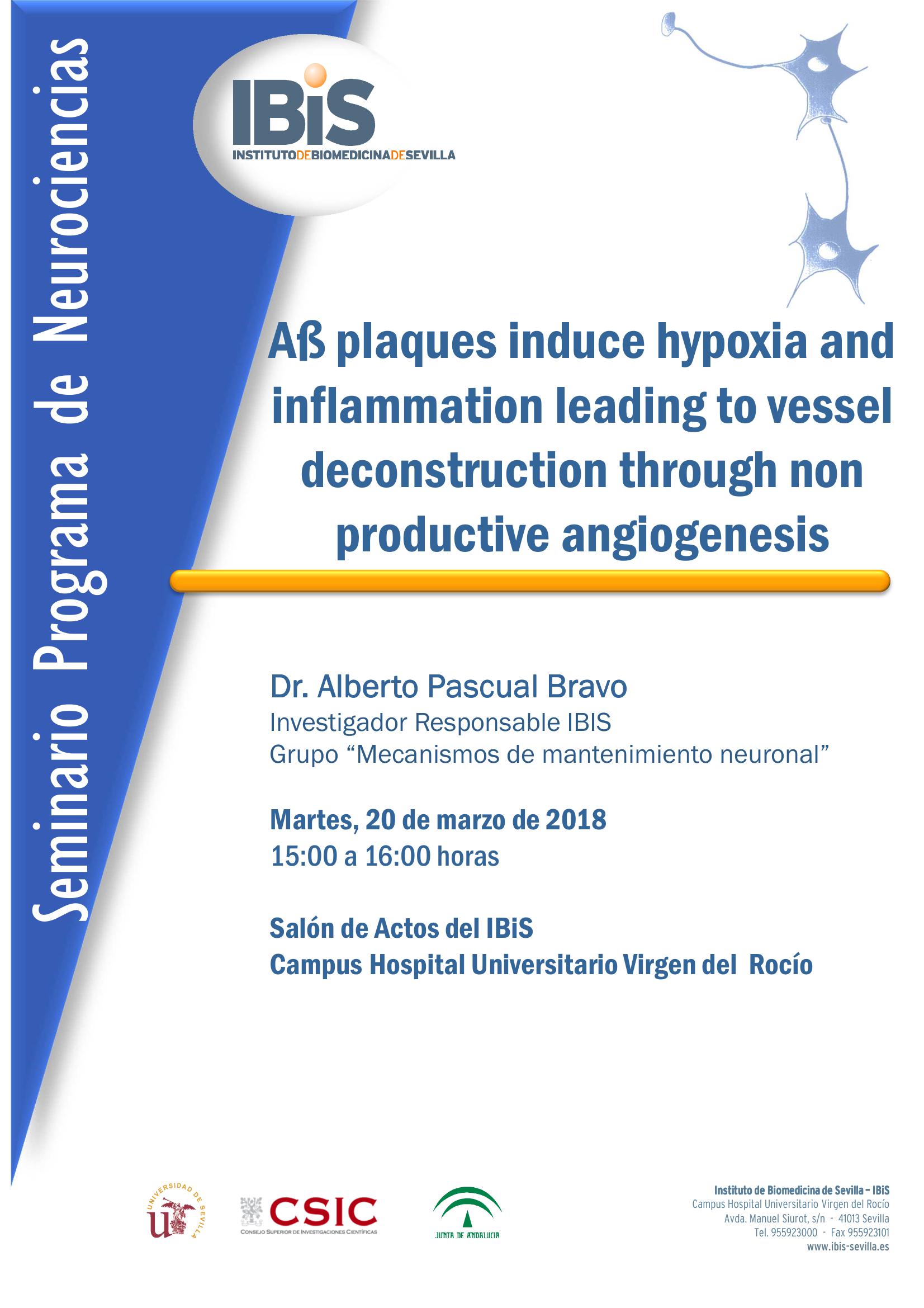 Poster: Aß plaques induce hypoxia and inflammation leading to vessel deconstruction through non productive angiogenesis