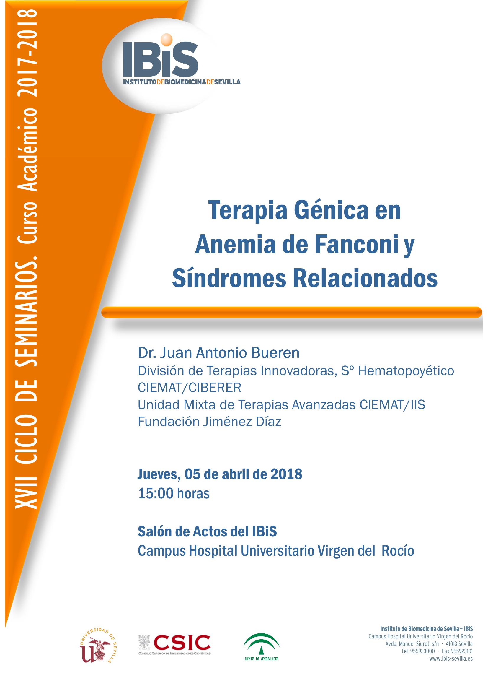 Poster: Terapia Génica en  Anemia de Fanconi y  Síndromes Relacionados