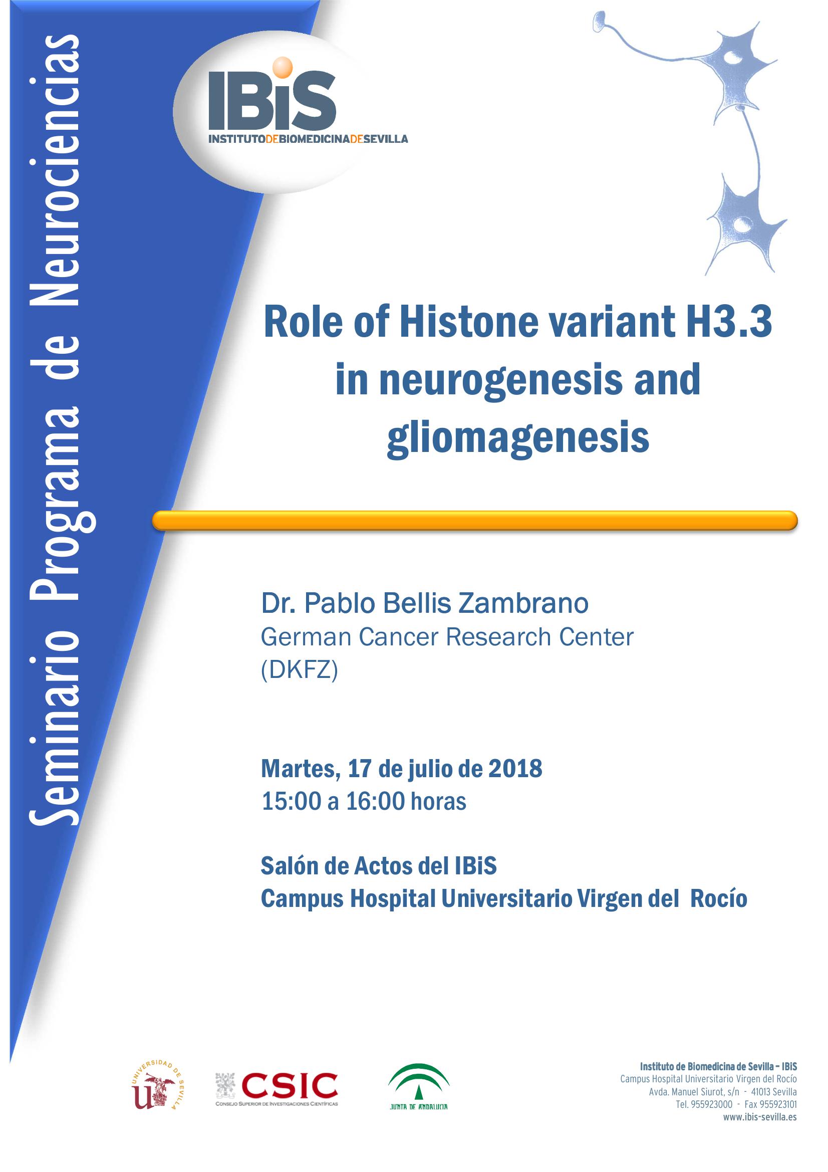 Poster: Role of Histone variant H3.3  in neurogenesis and gliomagenesis