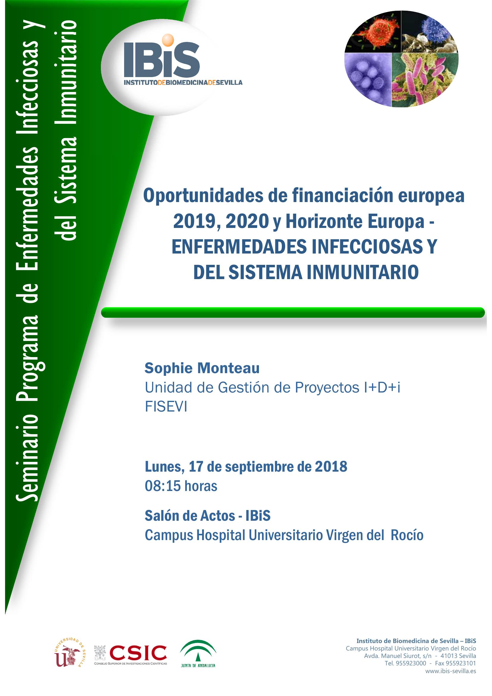 Poster: Oportunidades de financiación europea  2019, 2020 y Horizonte Europa