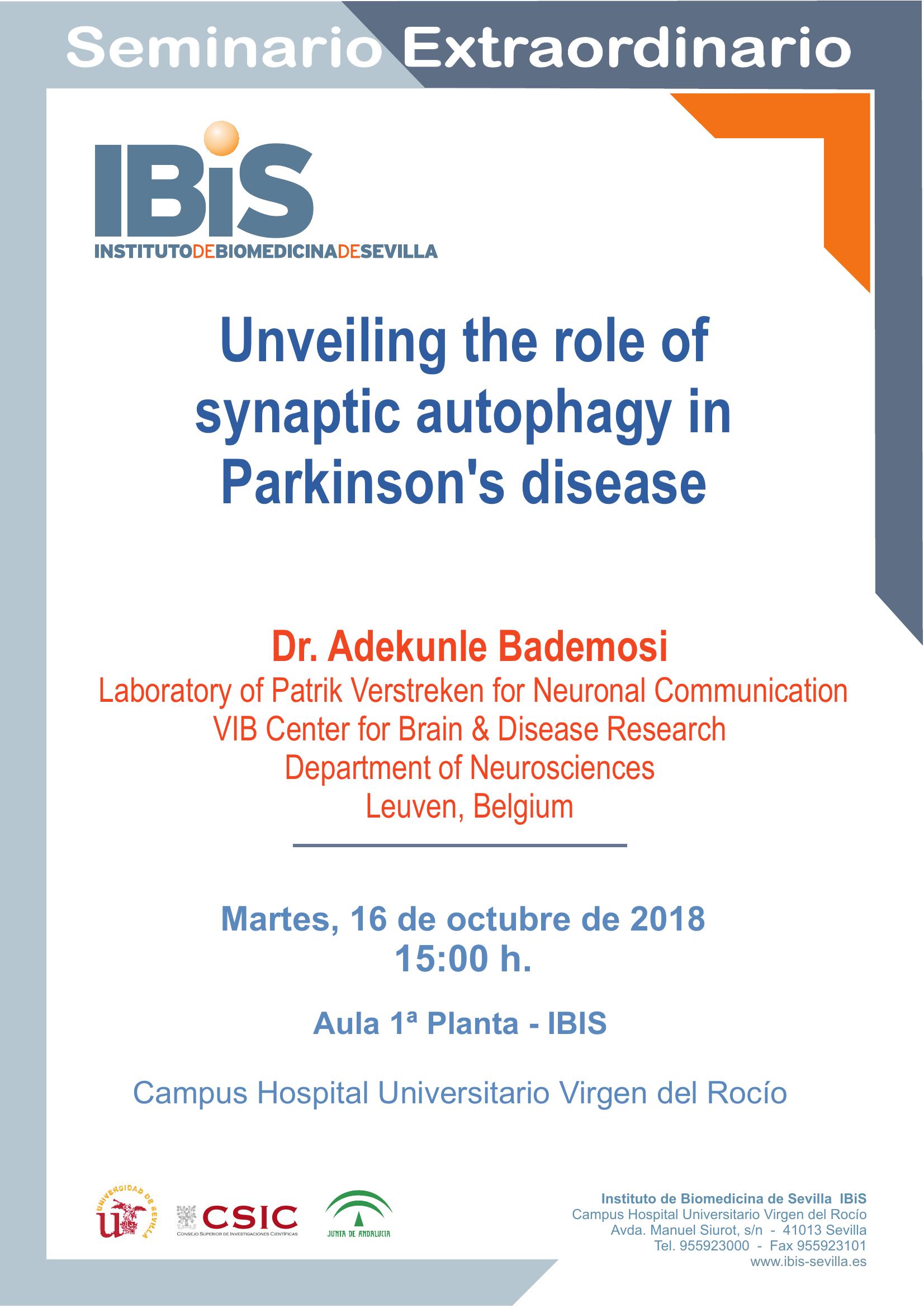 Poster: Unveiling the role of  synaptic autophagy in Parkinson's disease
