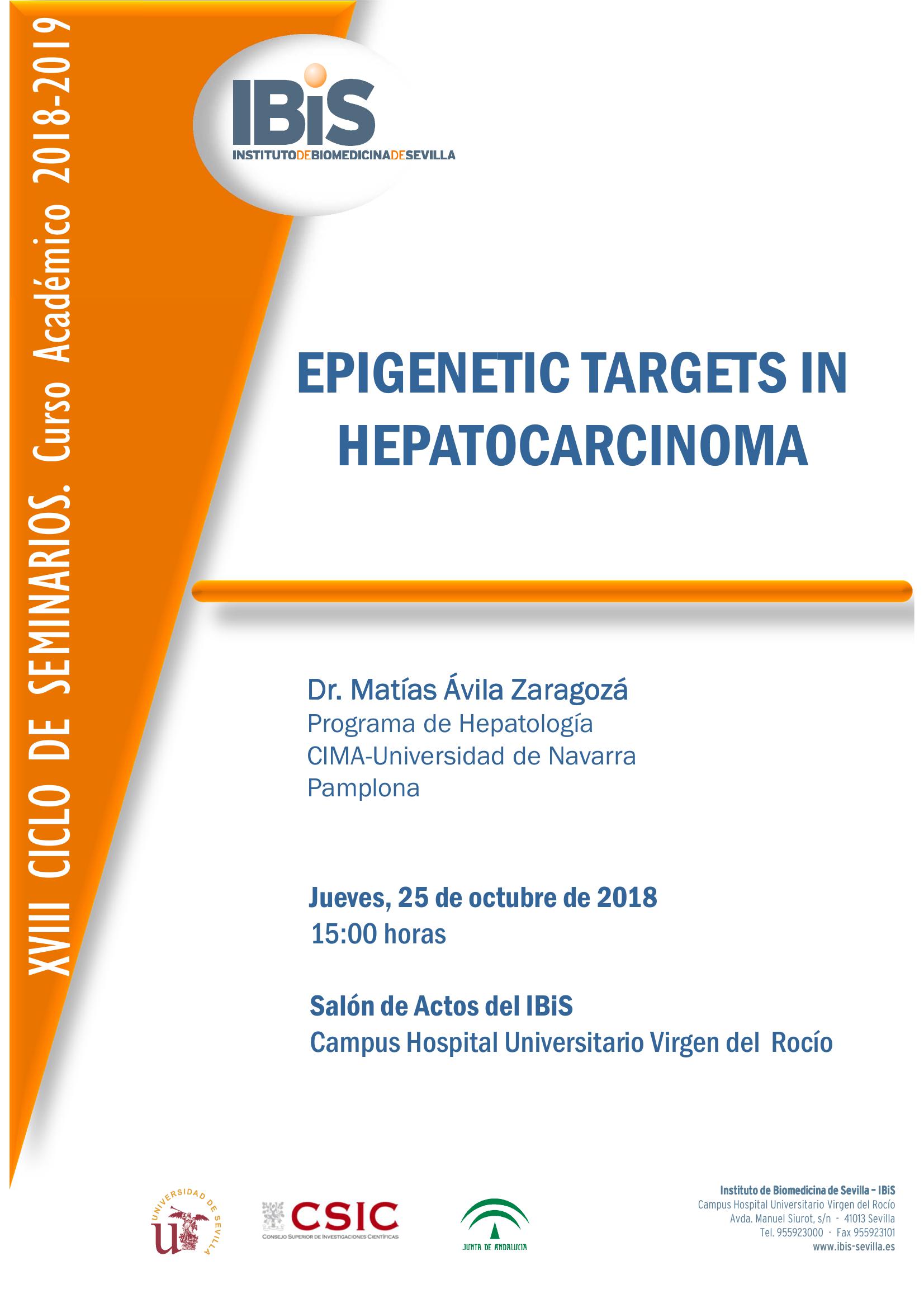 Poster: EPIGENETIC TARGETS IN HEPATOCARCINOMA