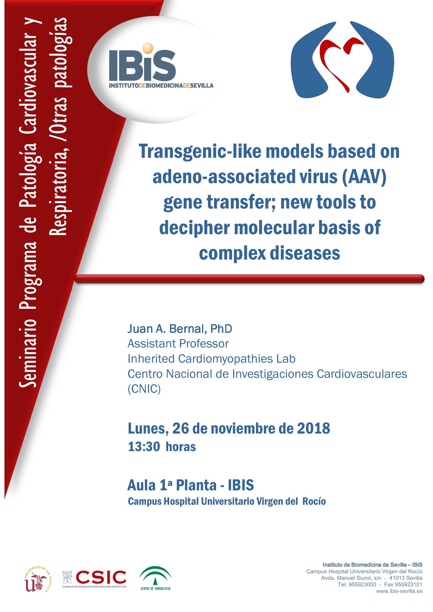 Poster: Transgenic-like models based on adeno-associated virus (AAV) gene transfer; new tools to decipher molecular basis of complex diseases
