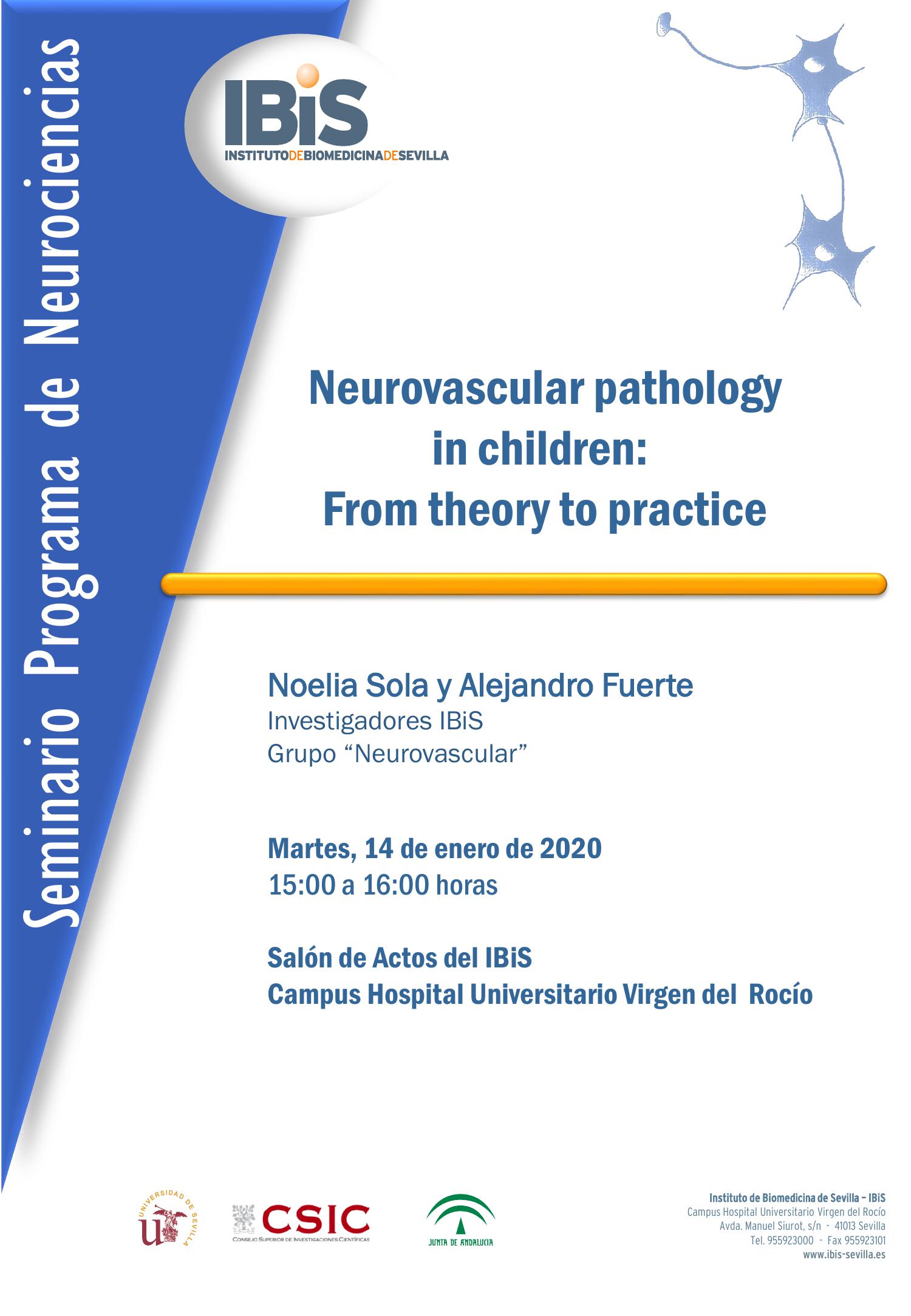 Poster: Neurovascular pathology  in children:  From theory to practice