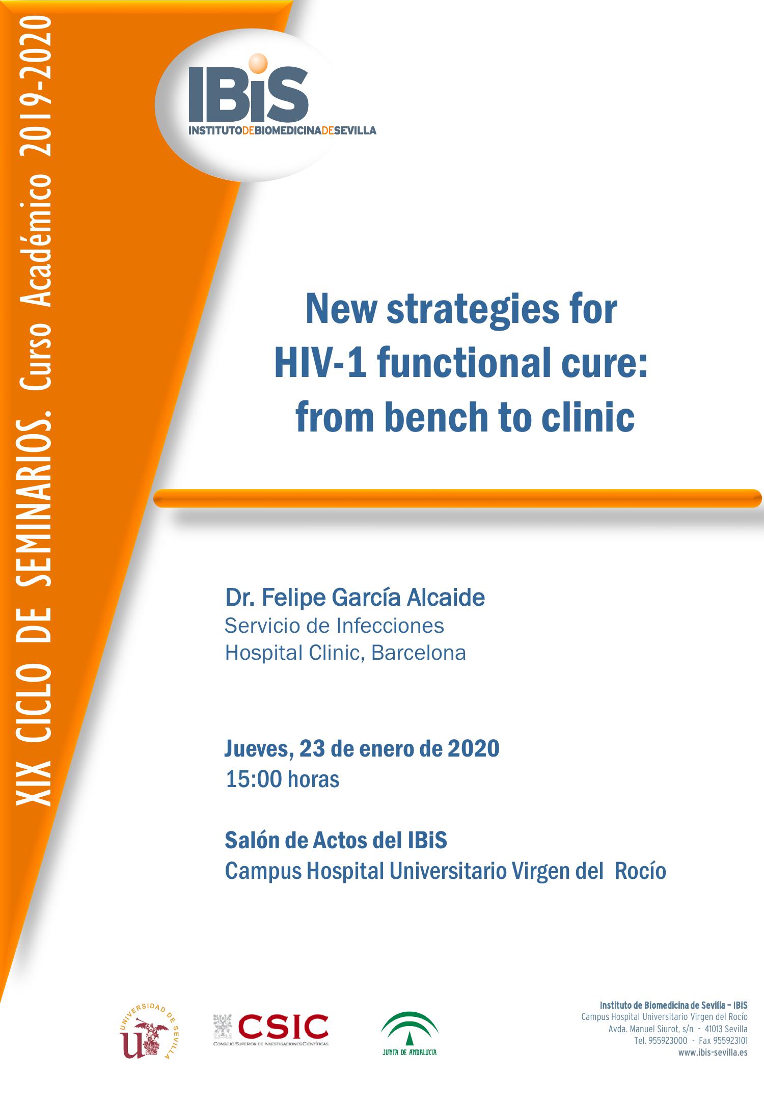 Poster: New strategies for  HIV-1 functional cure:  from bench to clinic