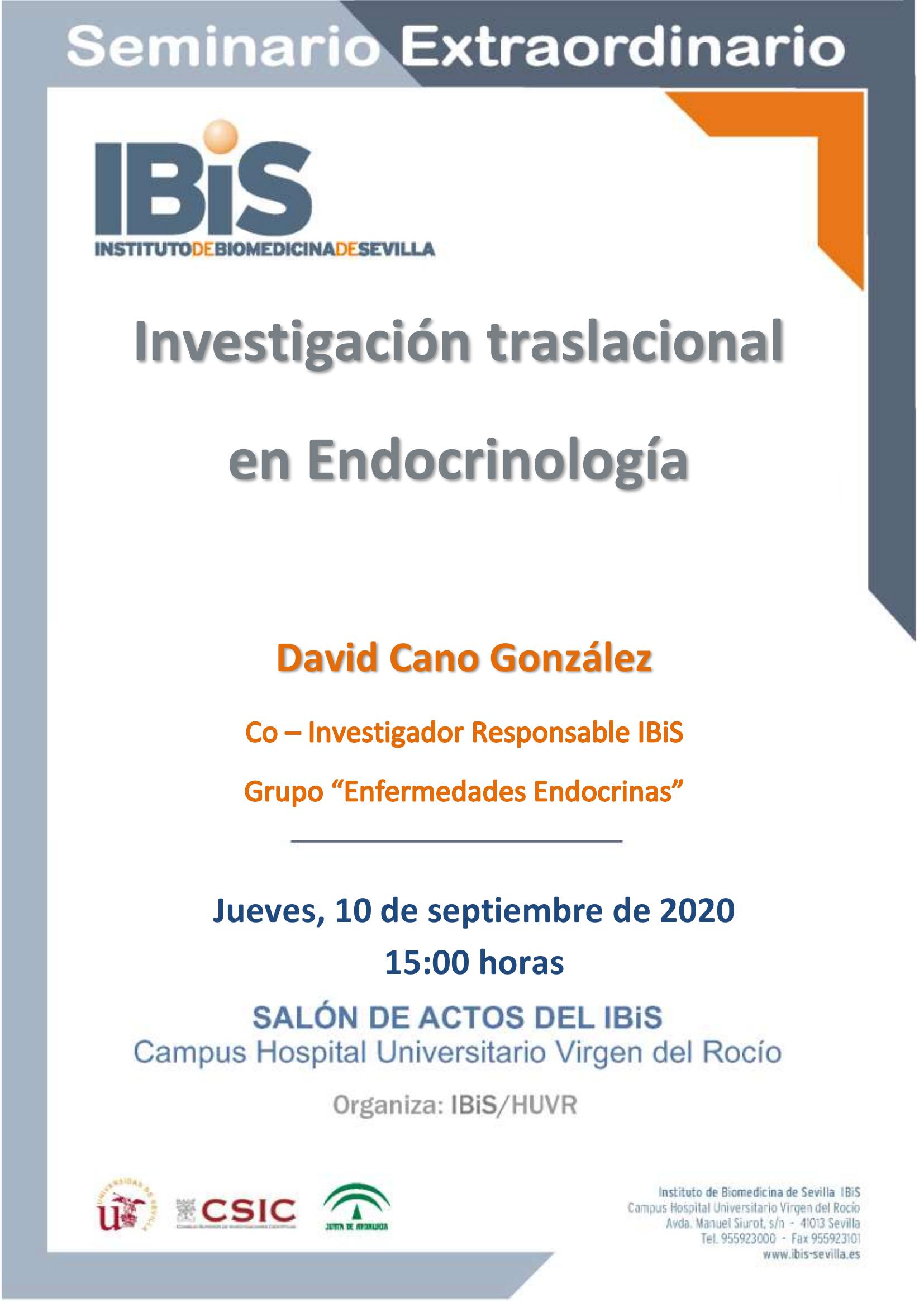 Poster: Investigación traslacional  en Endocrinología