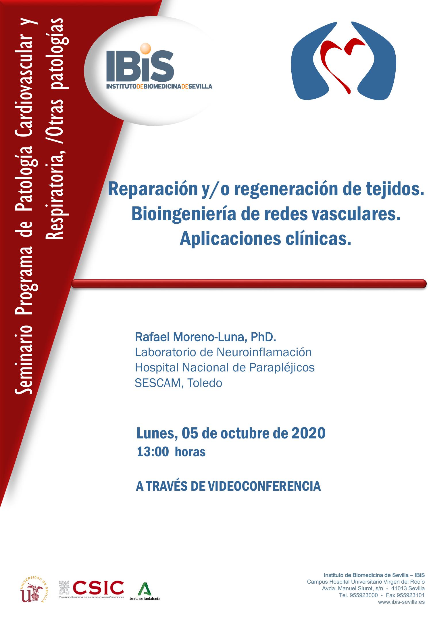 Poster: Reparación y/o regeneración de tejidos. Bioingeniería de redes vasculares. Aplicaciones clínicas