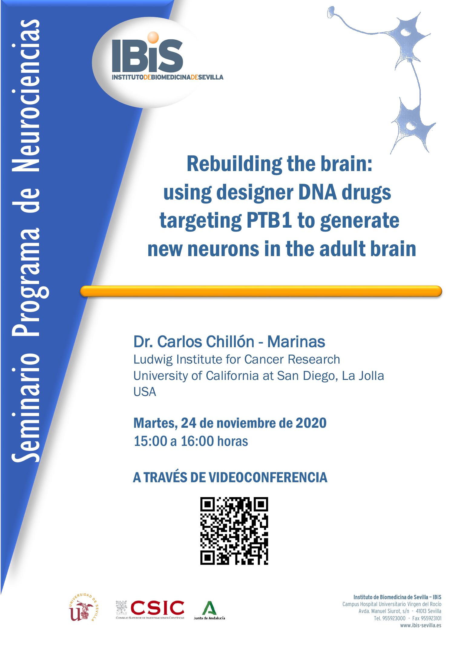Poster: Rebuilding the brain:  using designer DNA drugs  targeting PTB1 to generate  new neurons in the adult brain