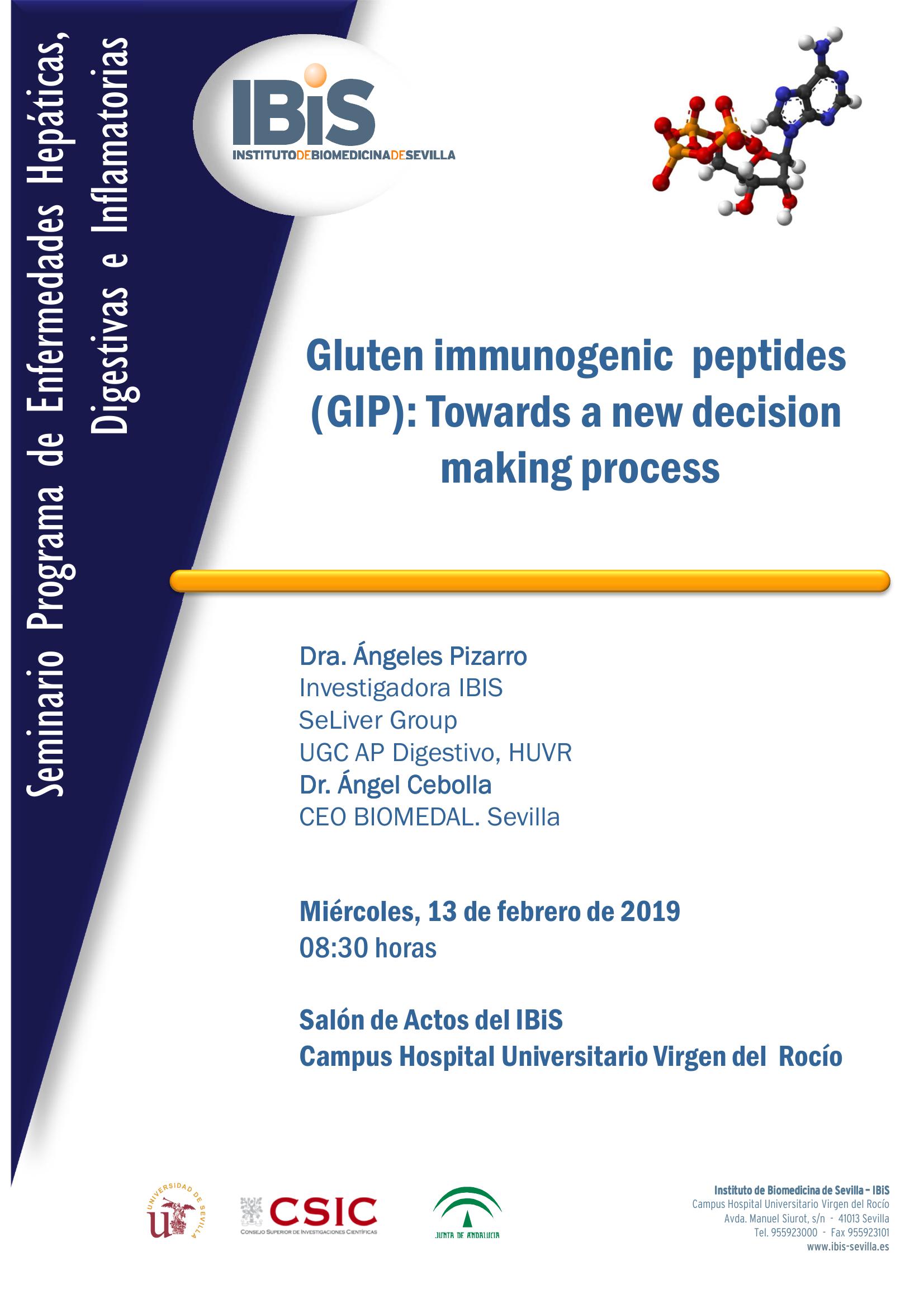 Poster: Gluten immunogenic  peptides (GIP): Towards a new decision  making process