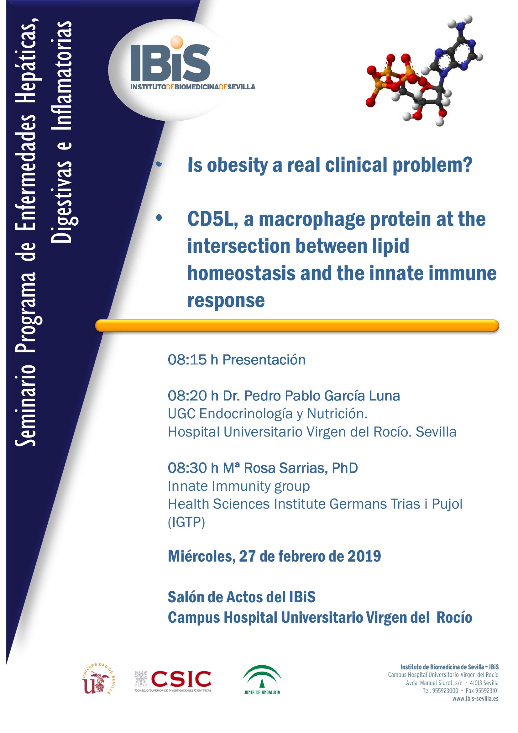 Poster: CD5L, a macrophage protein at the intersection between lipid homeostasis and the innate immune response