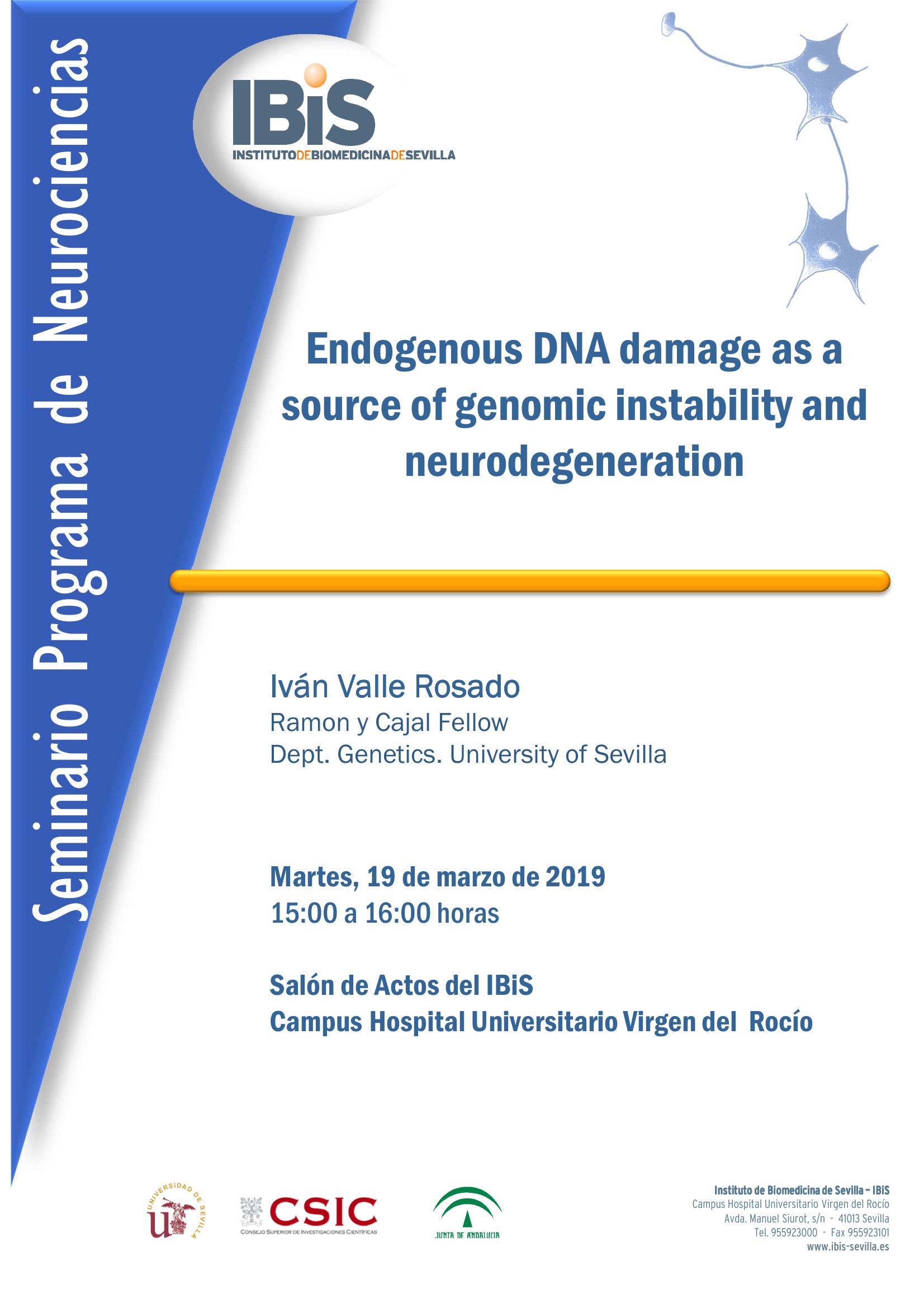 Poster: Endogenous DNA damage as a source of genomic instability and neurodegeneration