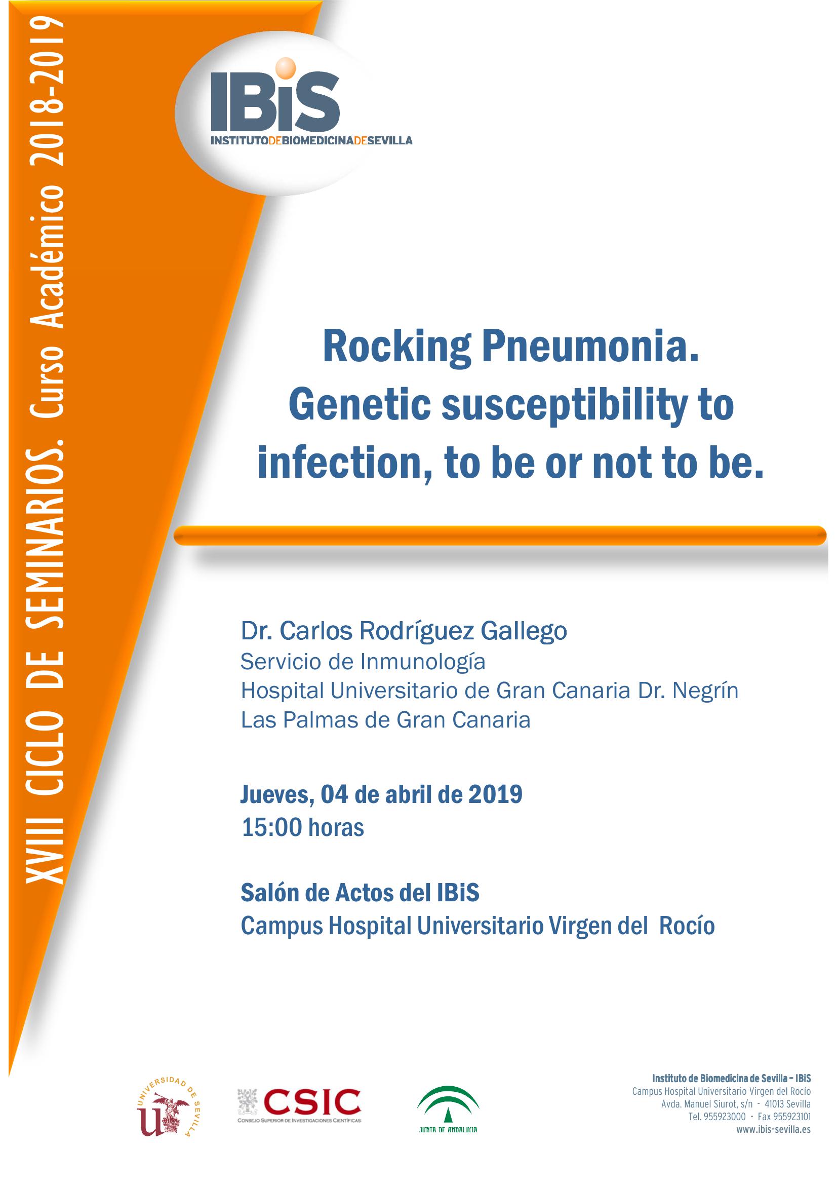 Poster: Rocking Pneumonia.  Genetic susceptibility to infection, to be or not to be.