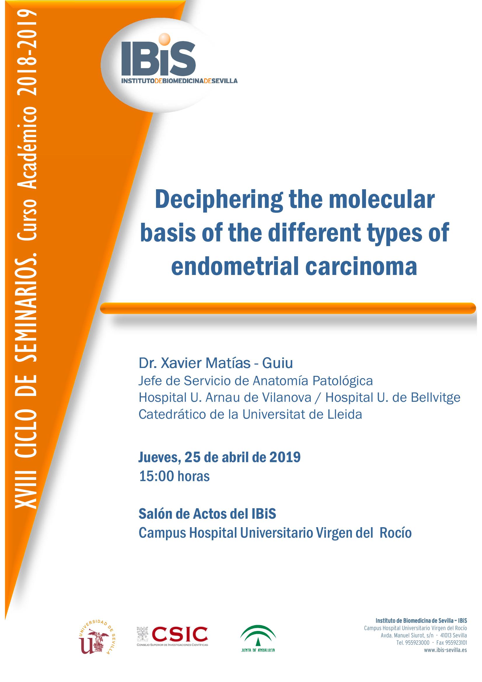 Poster: Deciphering the molecular basis of the different types of endometrial carcinoma