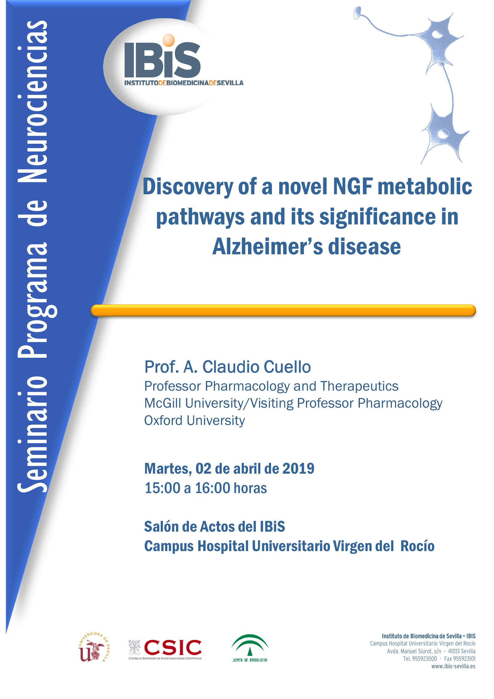 Poster: Discovery of a novel NGF metabolic pathways and its significance in Alzheimer’s disease