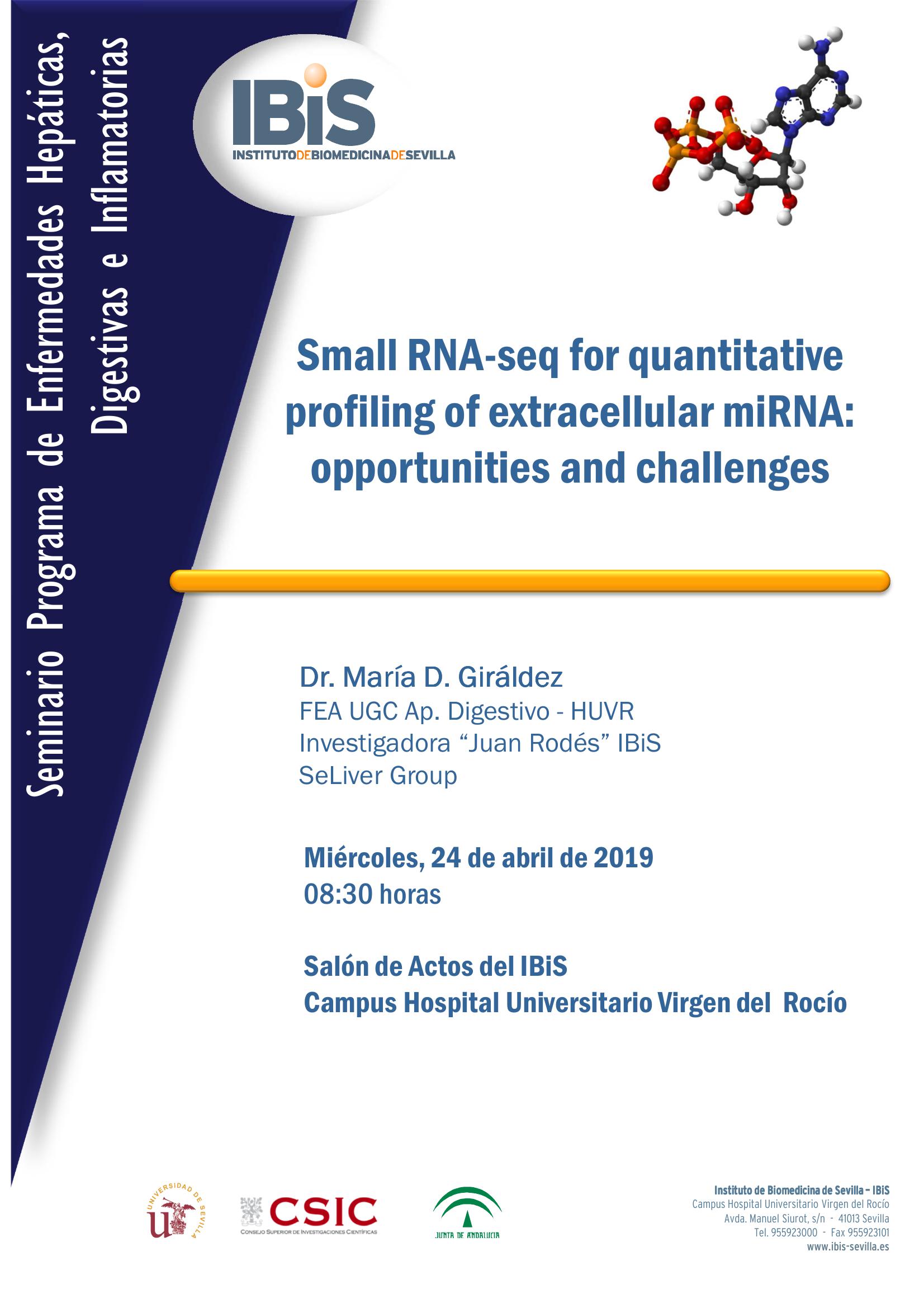 Poster: Small RNA-seq for quantitative profiling of extracellular miRNA: opportunities and challenges