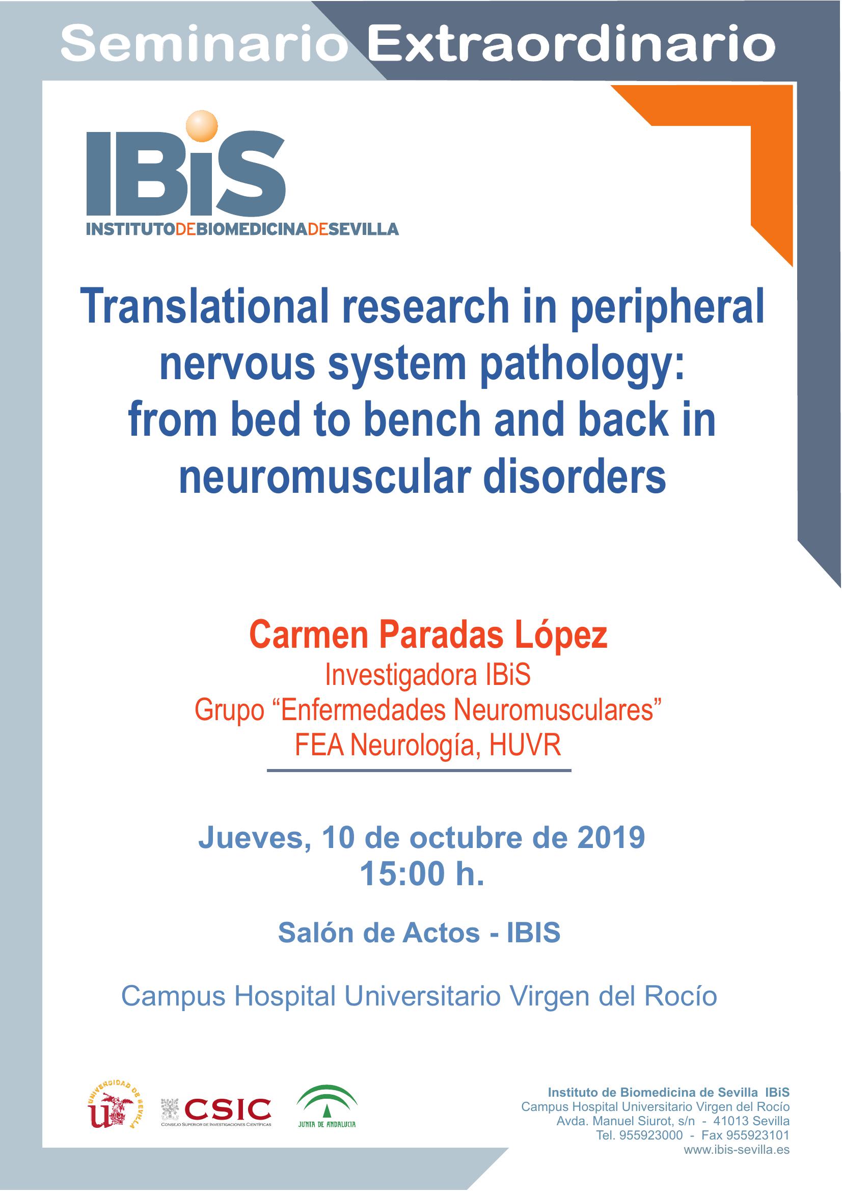 Poster: Translational research in peripheral nervous system pathology: from bed to bench and back in neuromuscular disorders