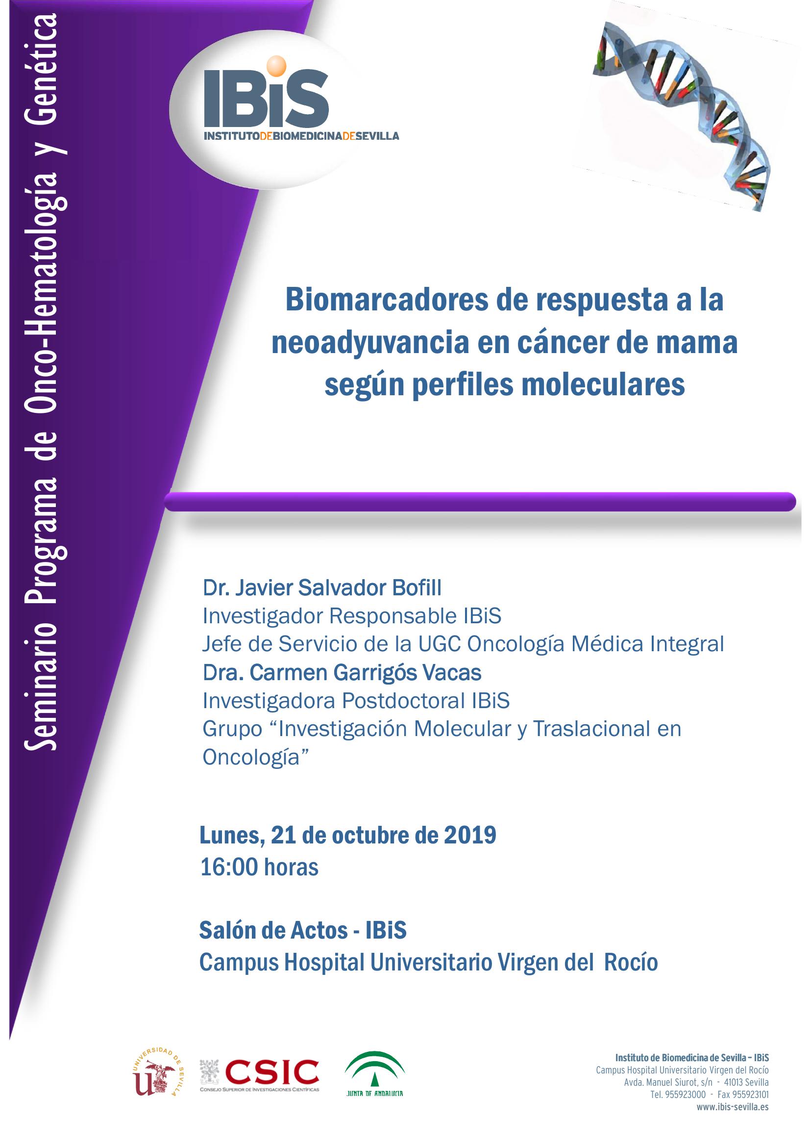 Poster: Biomarcadores de respuesta a la neoadyuvancia en cáncer de mama según perfiles moleculares