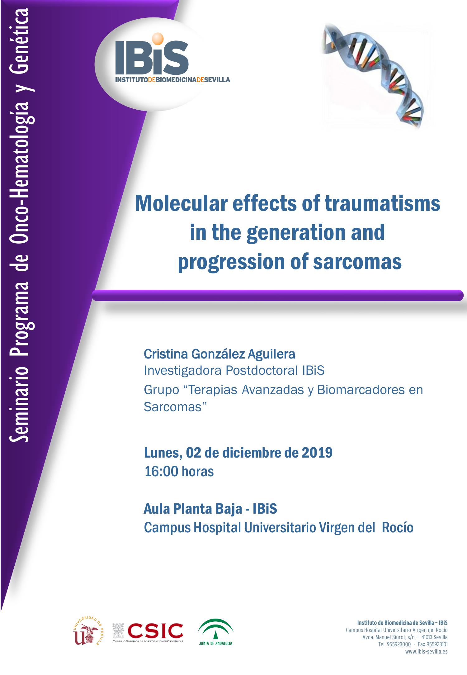 Poster: Molecular effects of traumatisms in the generation and progression of sarcomas