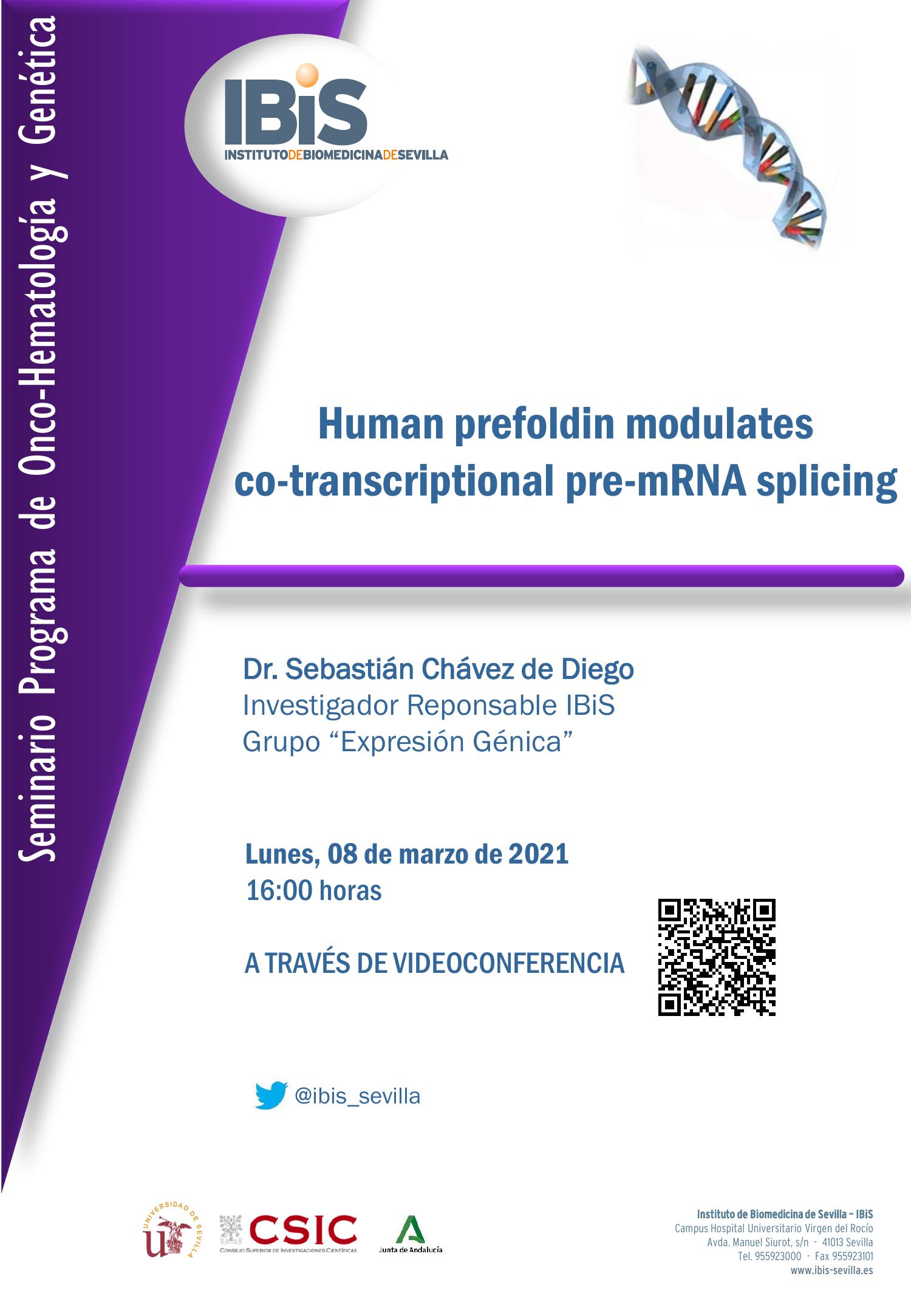 Poster: Human prefoldin modulates  co-transcriptional pre-mRNA splicing