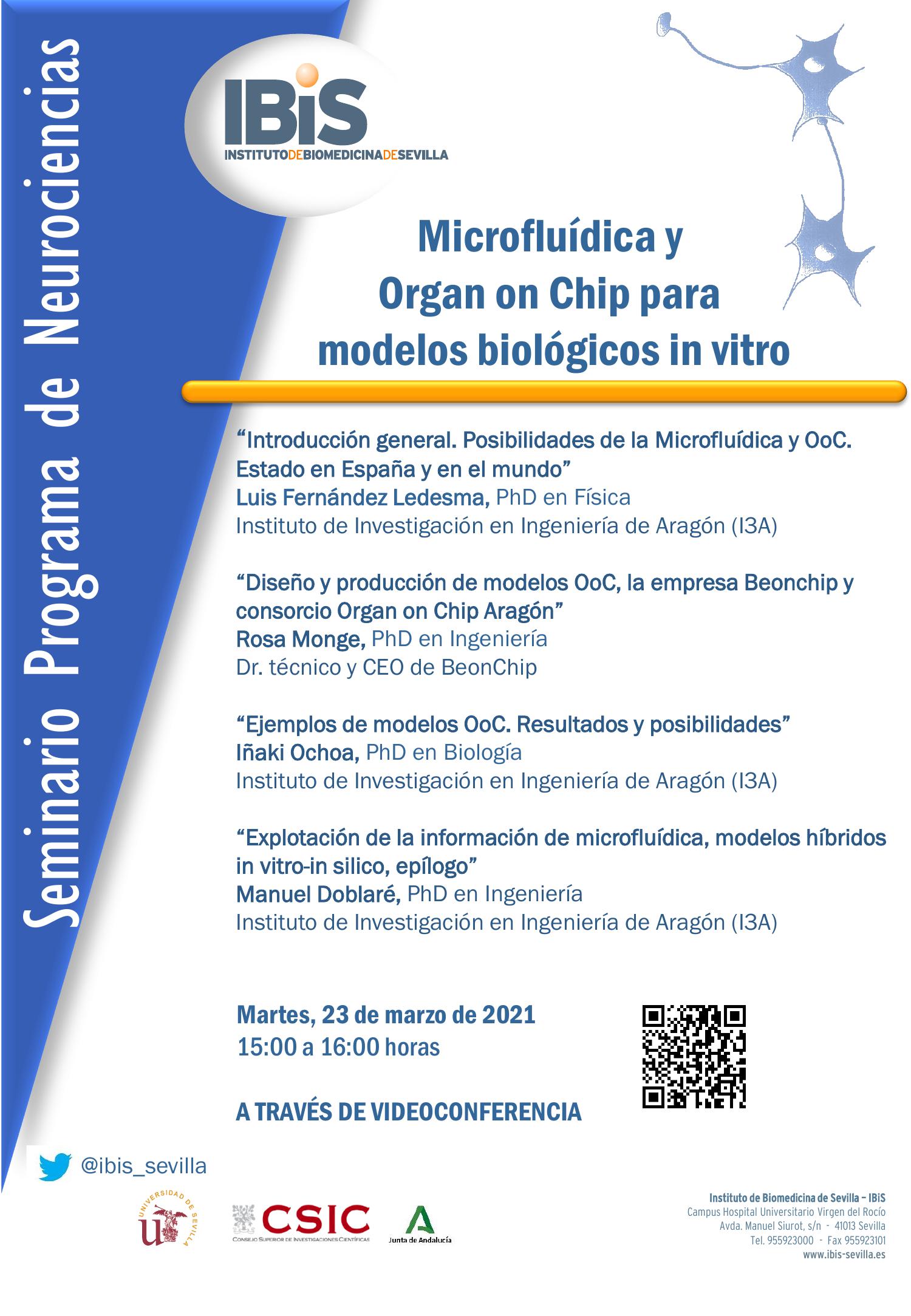 Poster: Microfluídica y  Organ on Chip para  modelos biológicos in vitro