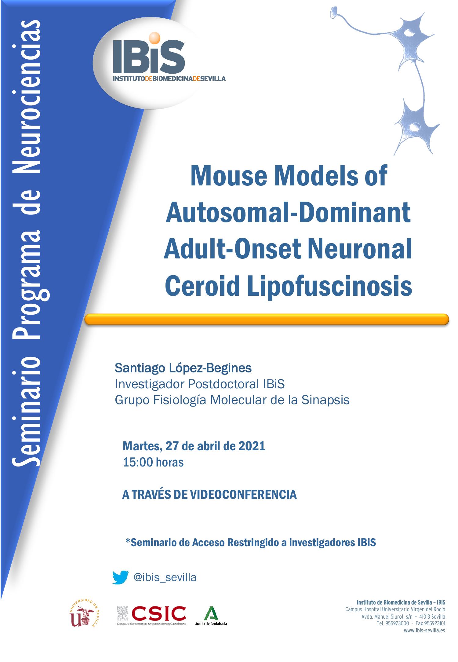 Poster: Mouse Models of Autosomal-Dominant Adult-Onset Neuronal Ceroid Lipofuscinosis