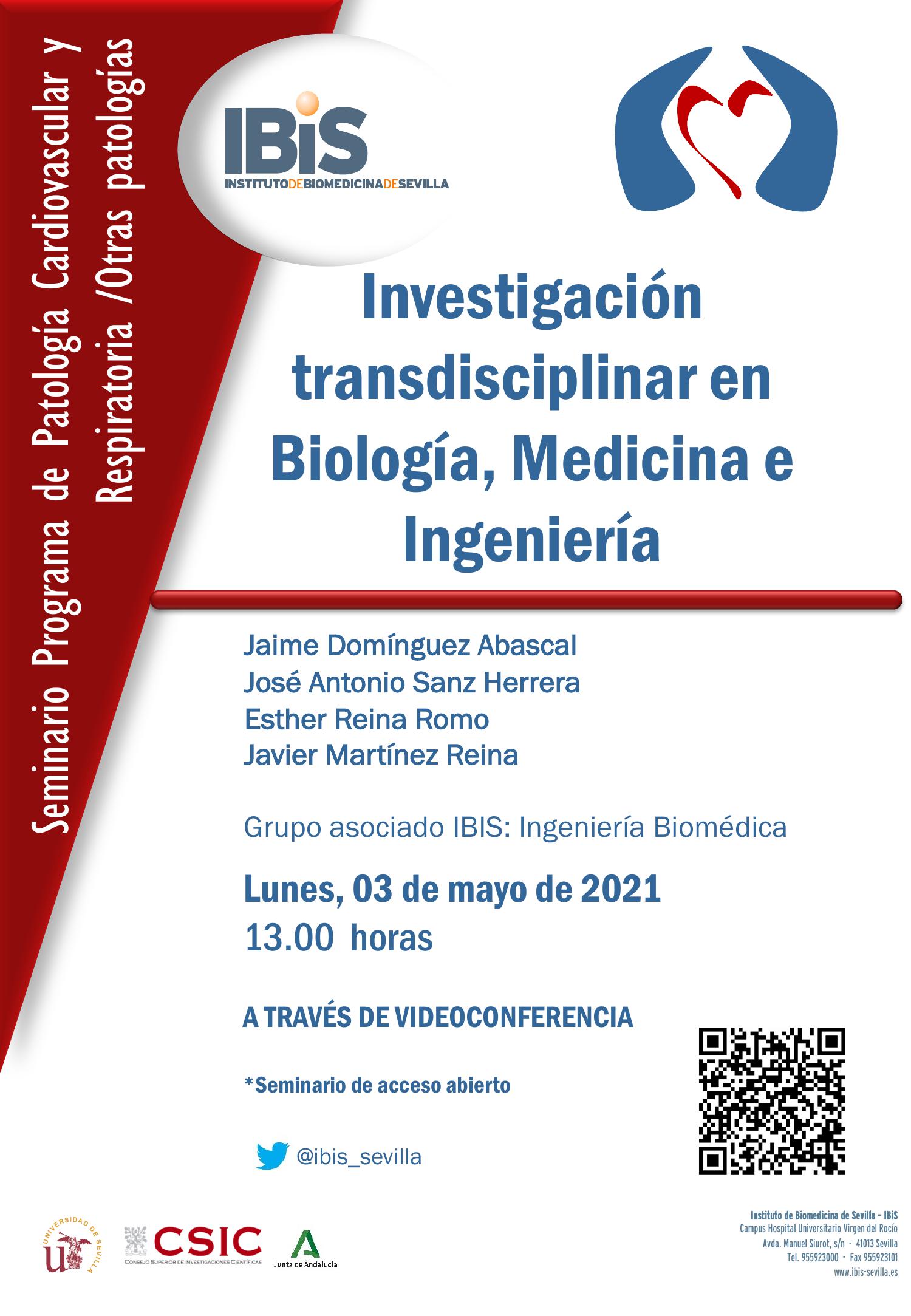 Poster: Investigación  transdisciplinar en Biología, Medicina e Ingeniería