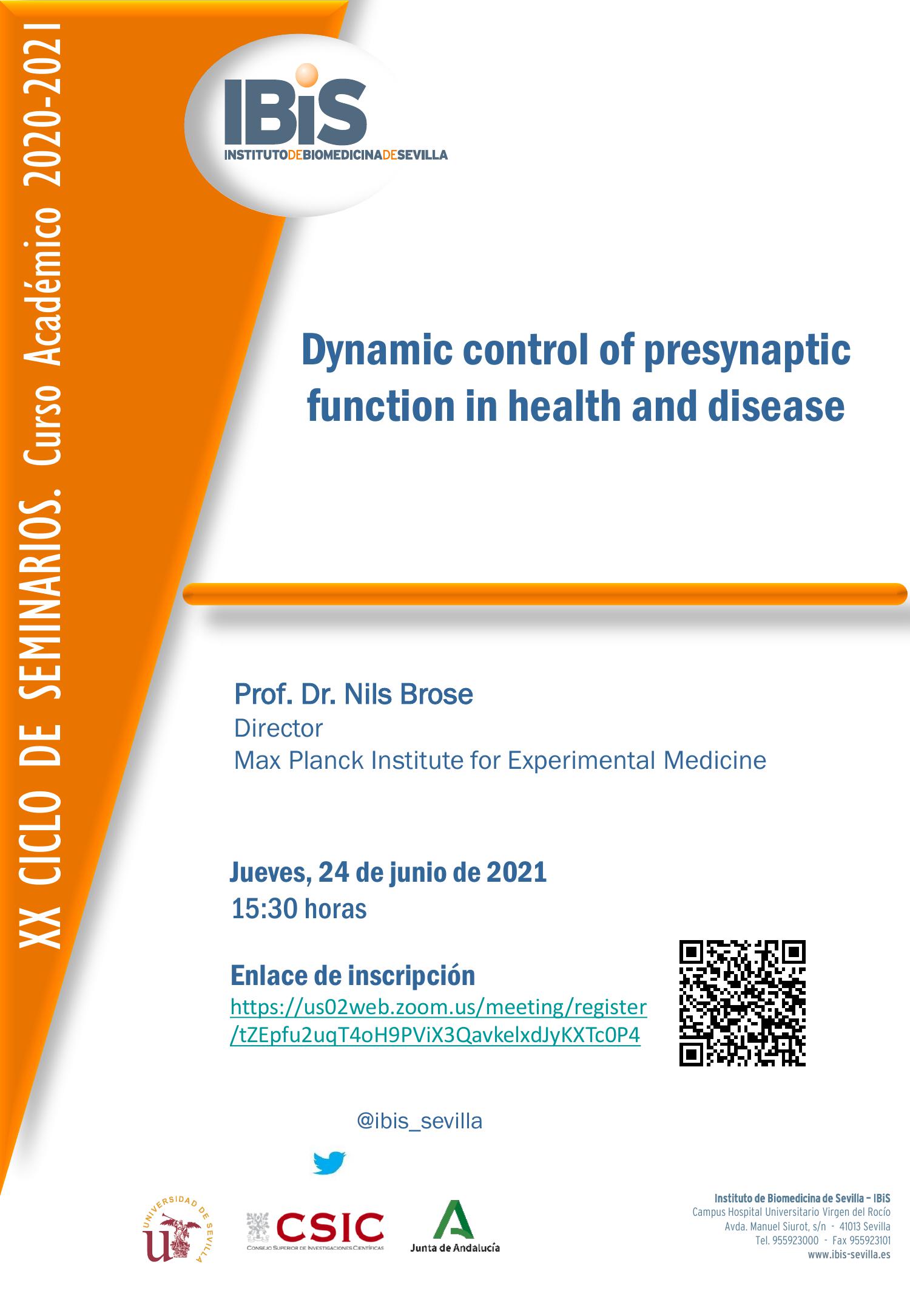 Poster: Dynamic control of presynaptic function in health and disease