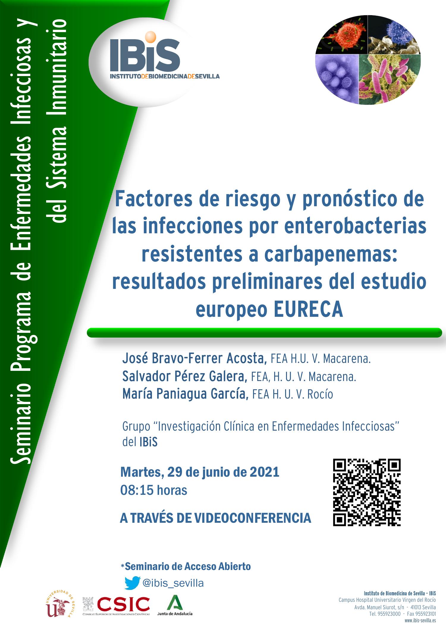 Poster: Factores de riesgo y pronóstico de las infecciones por enterobacterias resistentes a carbapenemas: resultados preliminares del estudio europeo EURECA