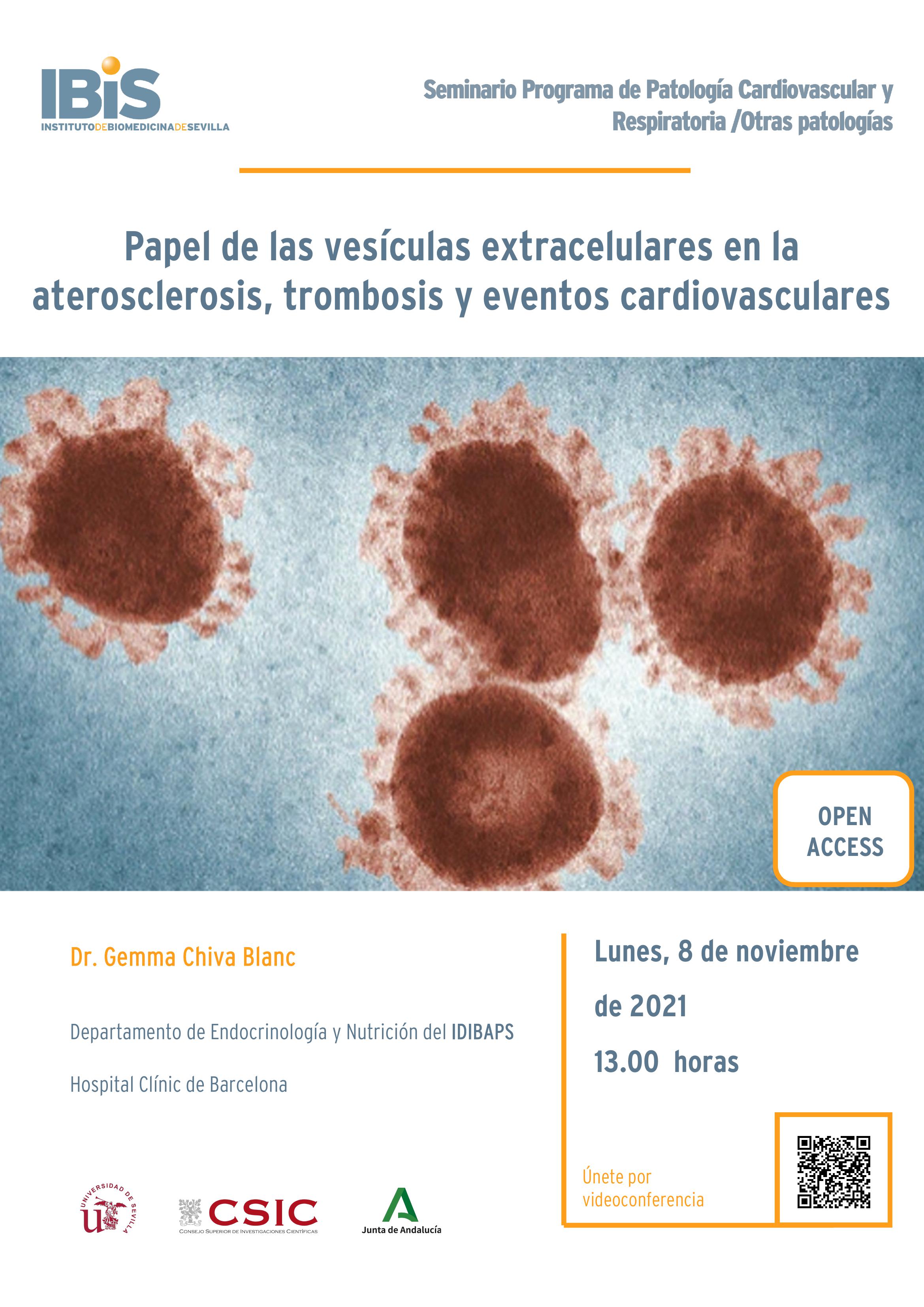 Poster: Papel de las vesículas extracelulares en la  aterosclerosis, trombosis y eventos cardiovasculares