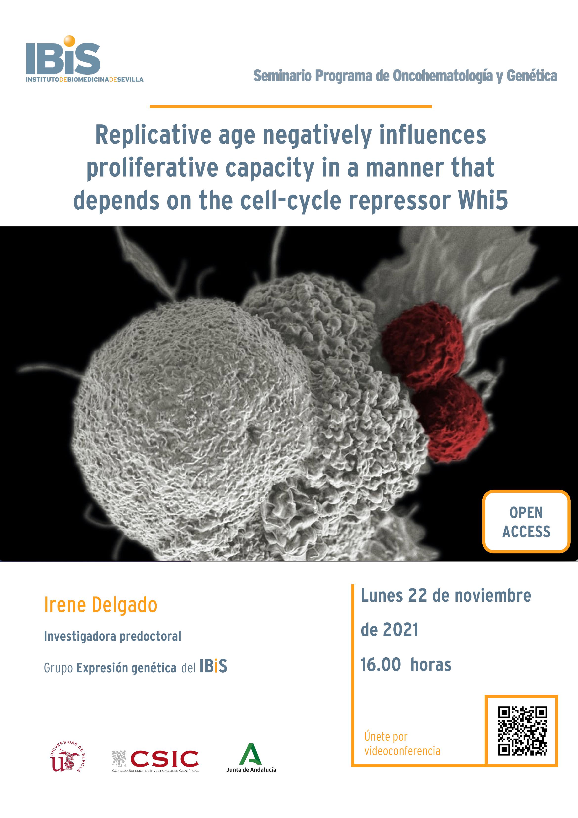 Poster: Replicative age negatively influences proliferative capacity in a manner that depends on the cell-cycle repressor Whi5