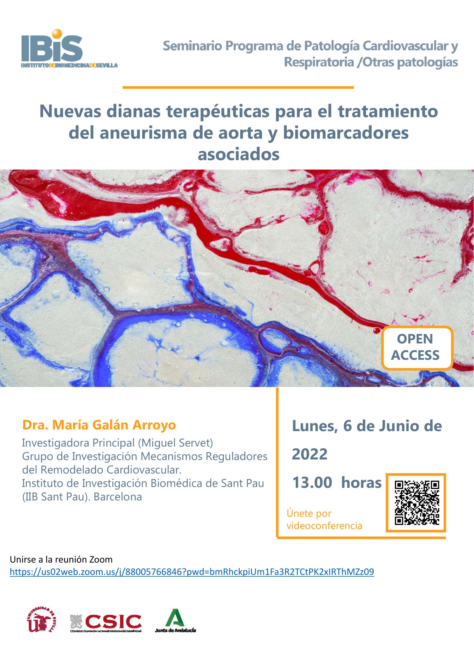 Poster: Nuevas dianas terapéuticas para el tratamiento del aneurisma de aorta y biomarcadores asociados