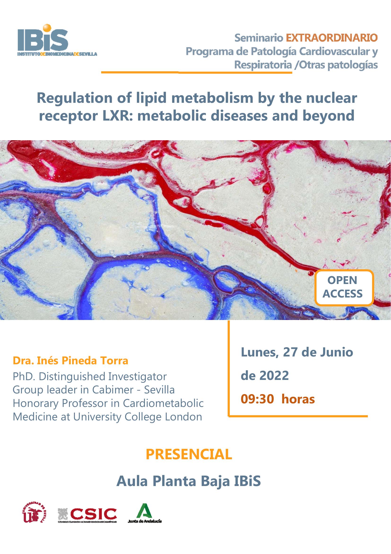 Poster: Regulation of lipid metabolism by the nuclear receptor LXR: metabolic diseases and beyond