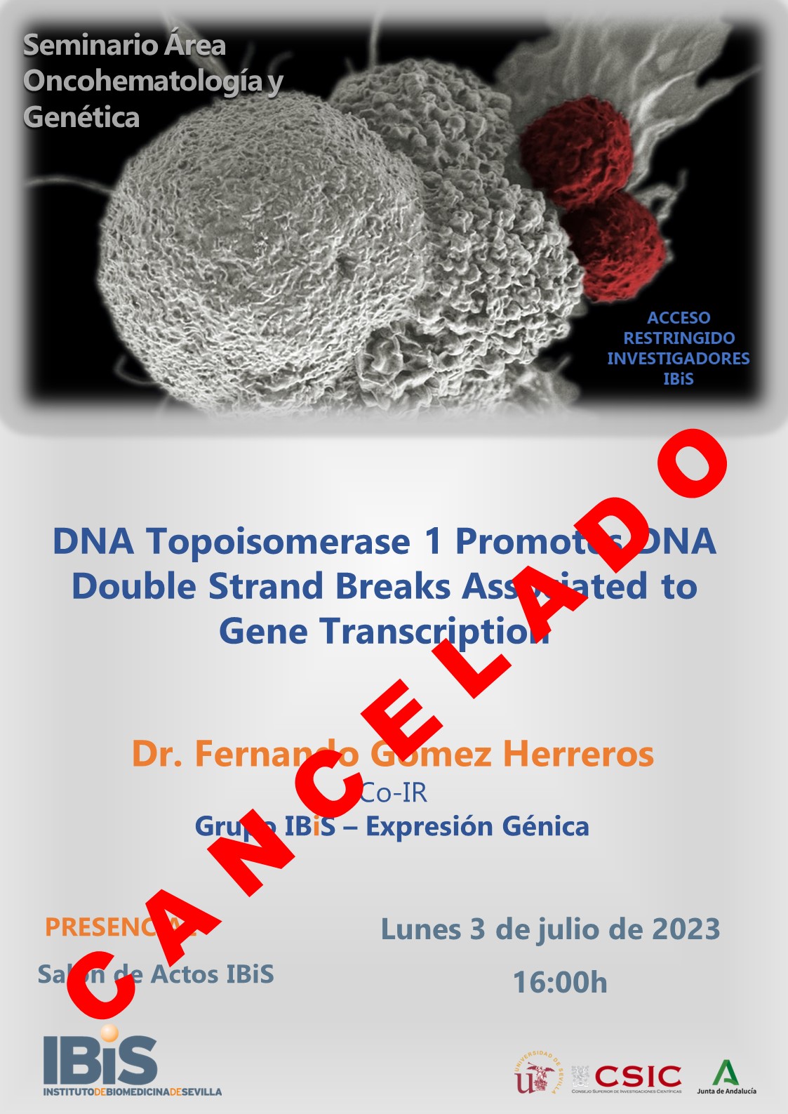 Poster: DNA Topoisomerase 1 Promotes DNA Double Strand Breaks Associated to Gene Transcription